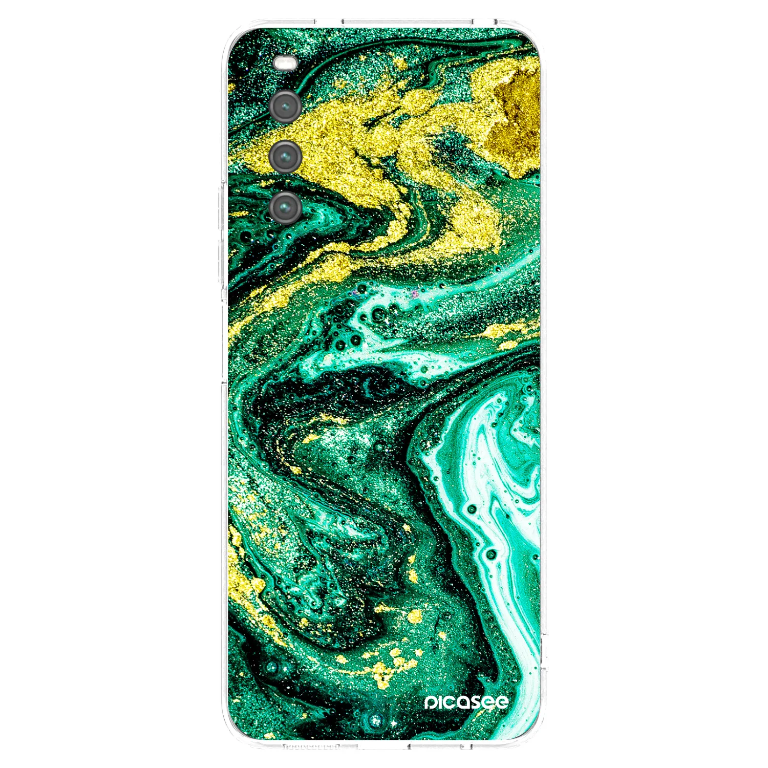 Picasee silikonový průhledný obal pro Sony Xperia 10 IV 5G - Green Gold