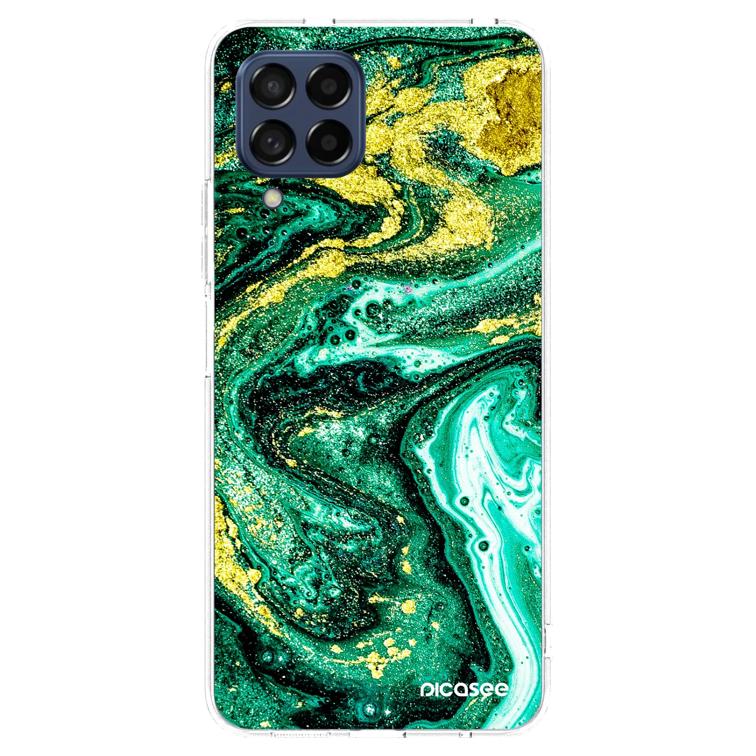 Picasee silikonový průhledný obal pro Samsung Galaxy M53 5G - Green Gold