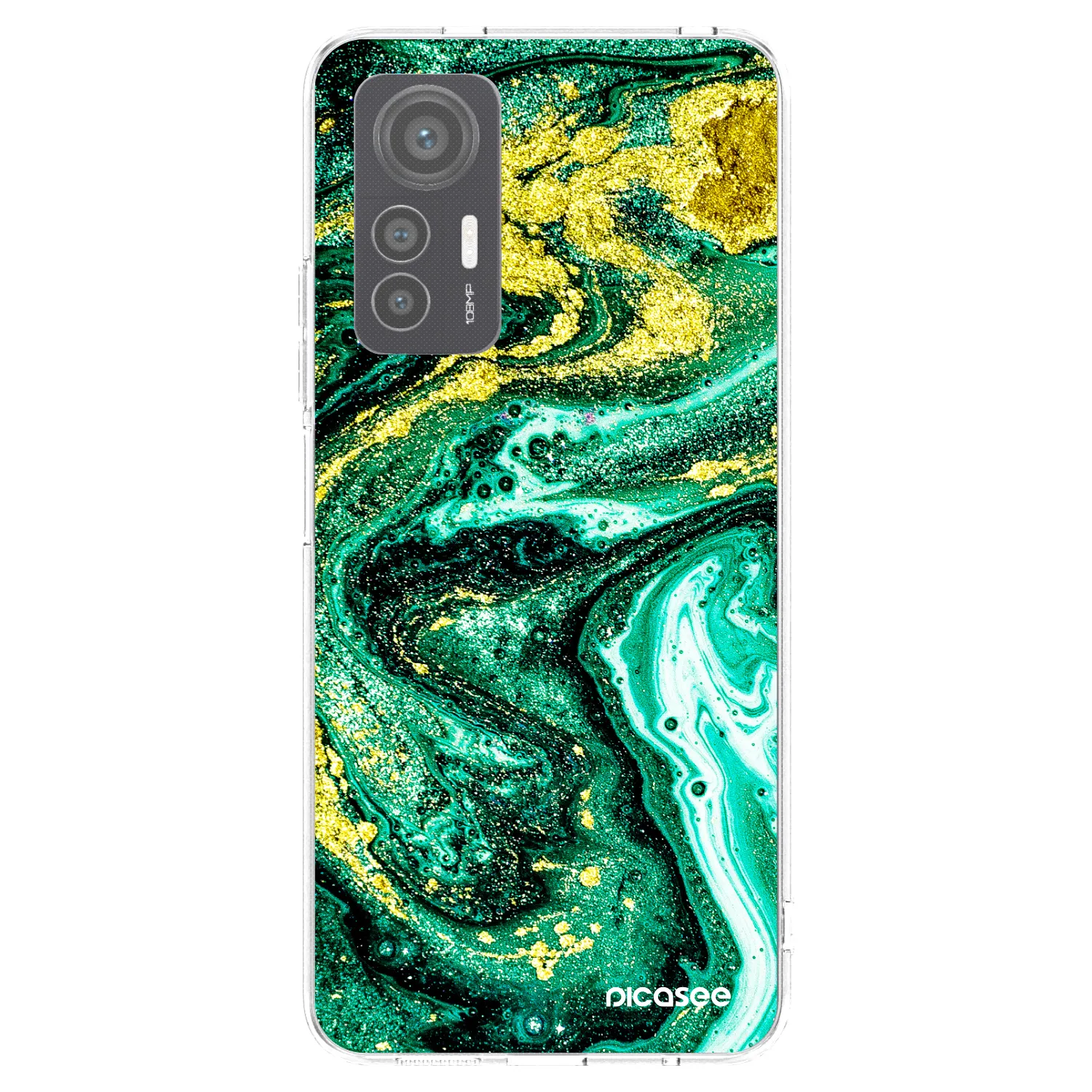 Picasee silikonový průhledný obal pro Xiaomi 12 Lite - Green Gold