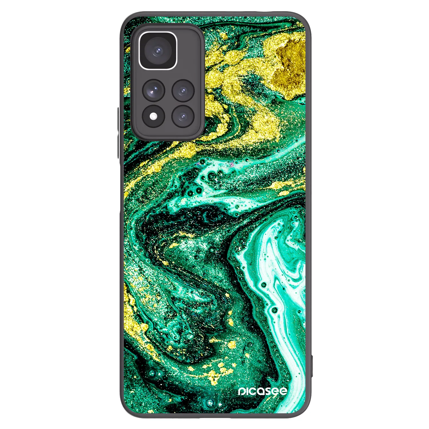 Picasee silikonový černý obal pro Xiaomi Redmi Note 11 Pro+ 5G - Green Gold