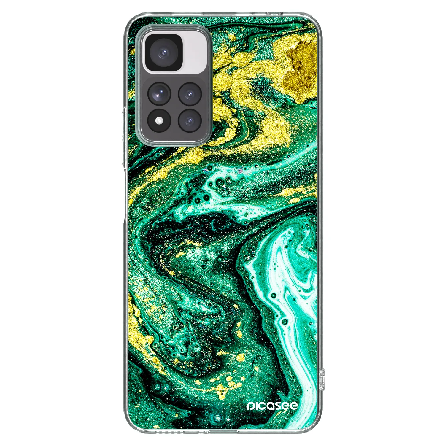 Picasee silikonový průhledný obal pro Xiaomi Redmi Note 11 Pro+ 5G - Green Gold