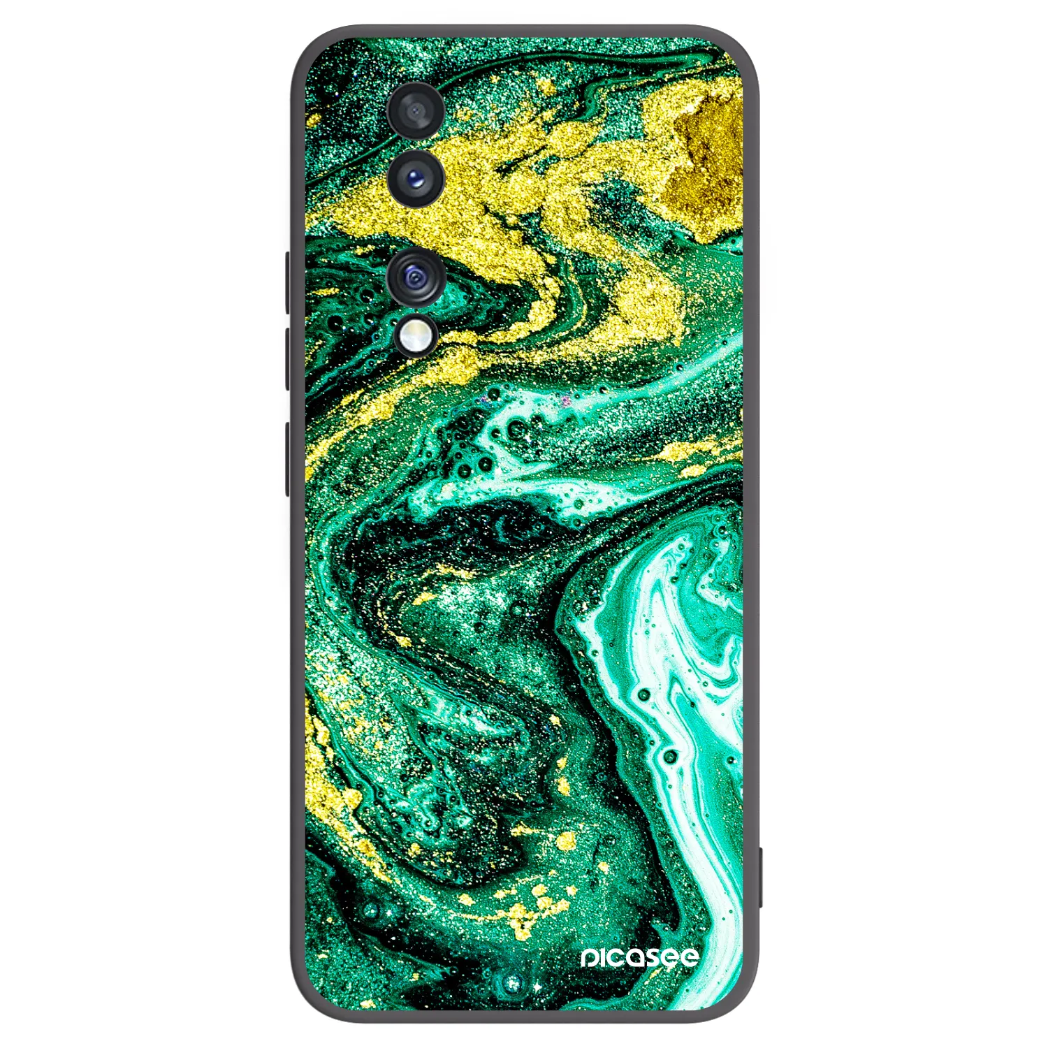 Picasee silikonový černý obal pro Honor 70 - Green Gold