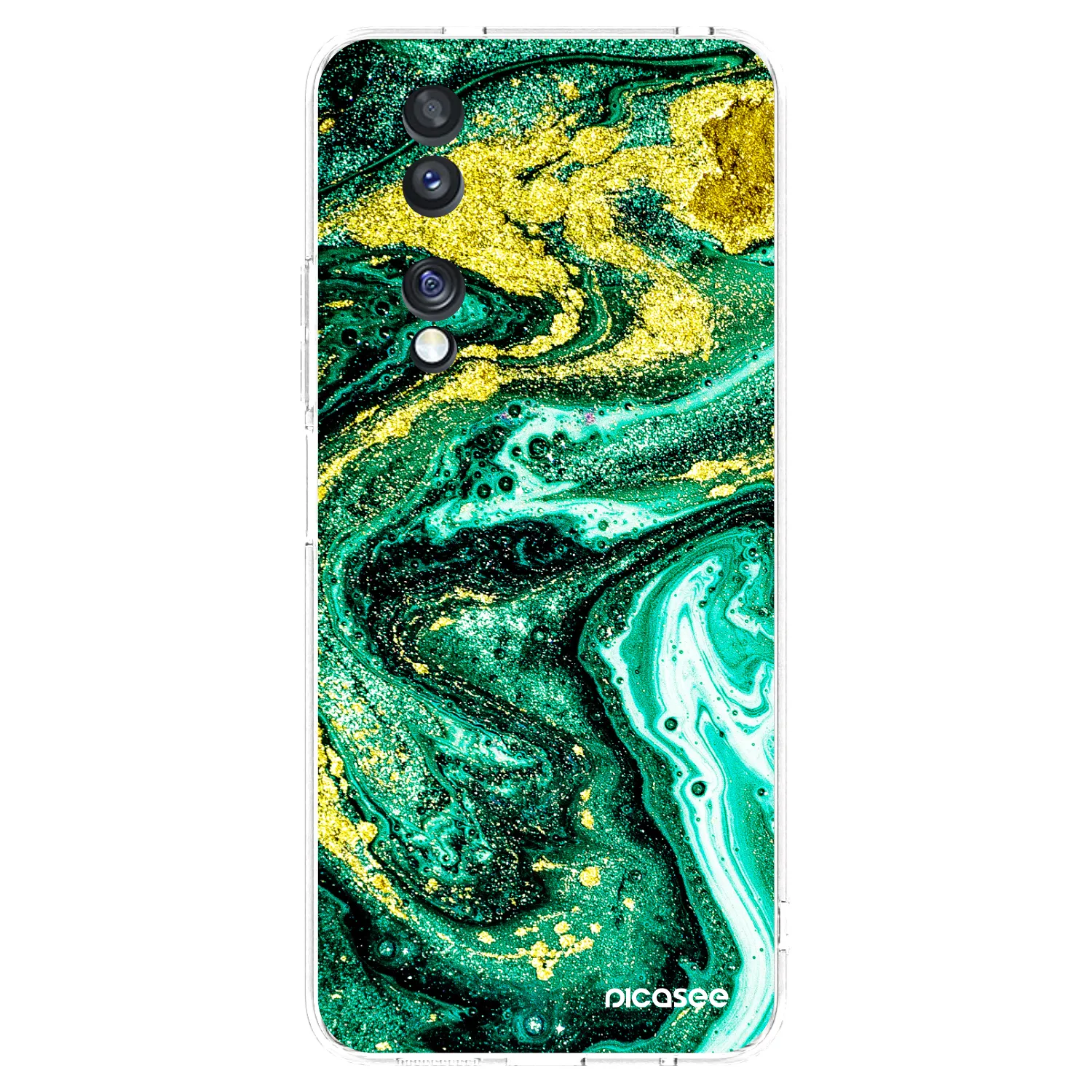 Picasee silikonový průhledný obal pro Honor 70 - Green Gold