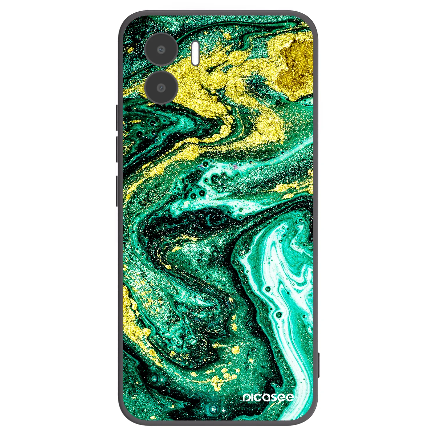 Picasee silikonový černý obal pro Xiaomi Redmi A1 - Green Gold