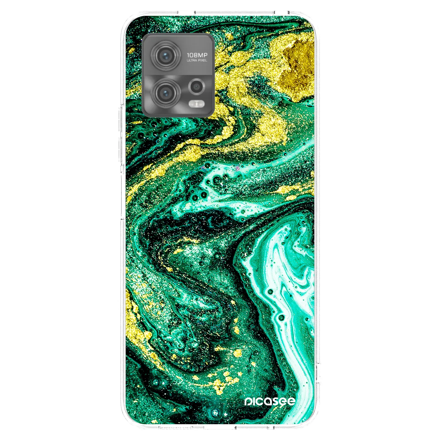Picasee silikonový průhledný obal pro Motorola Moto G72 - Green Gold