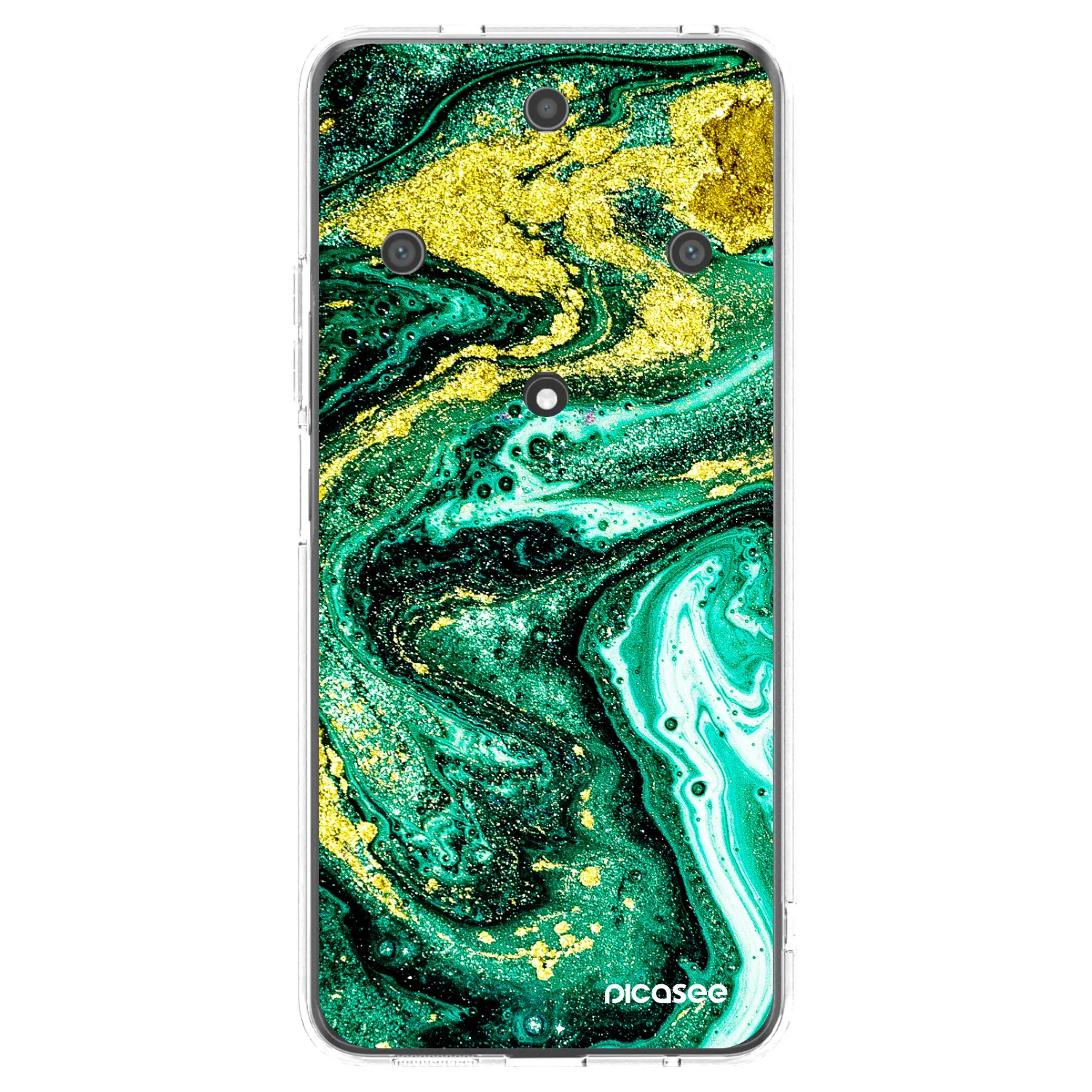 Picasee silikonový průhledný obal pro Honor Magic5 Lite 5G - Green Gold