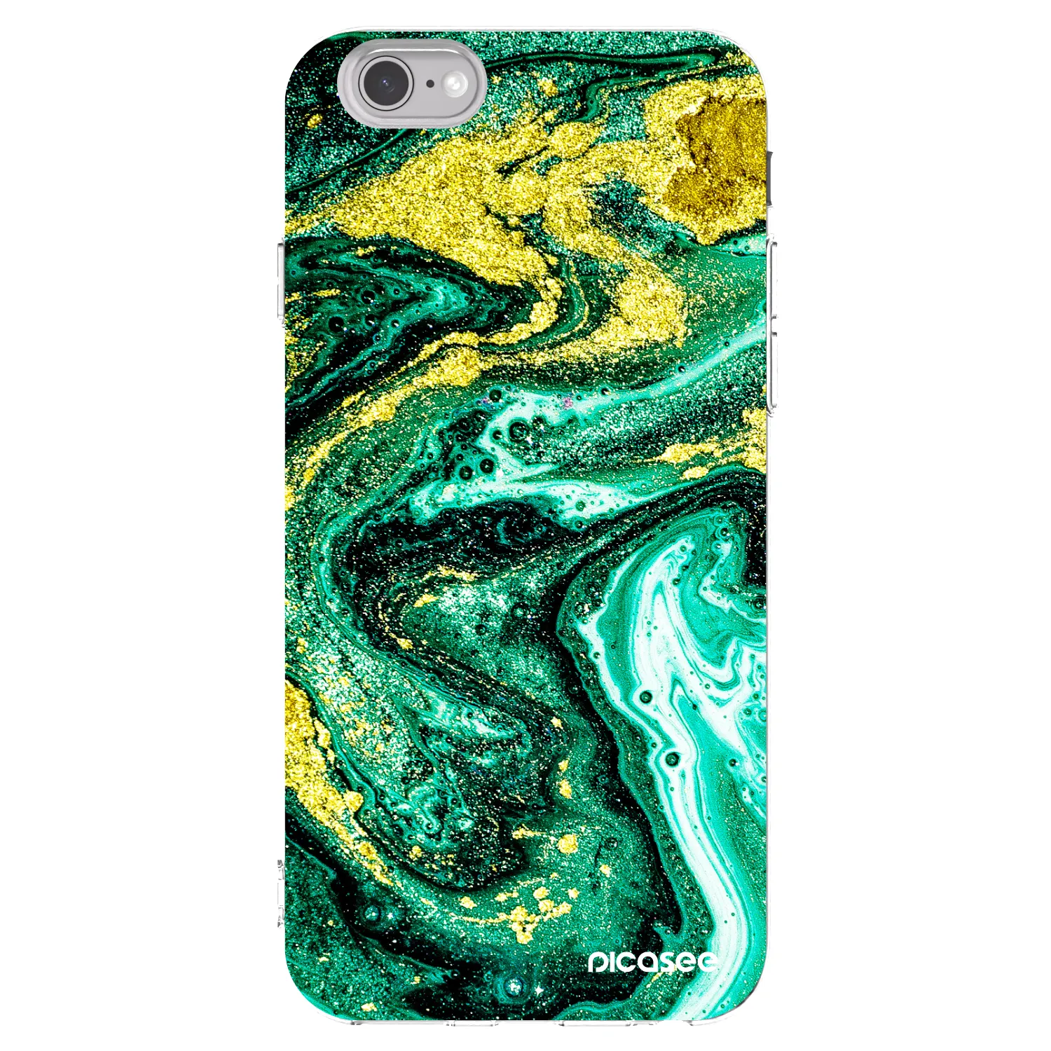 Picasee silikonový průhledný obal pro Apple iPhone 6/6S - Green Gold