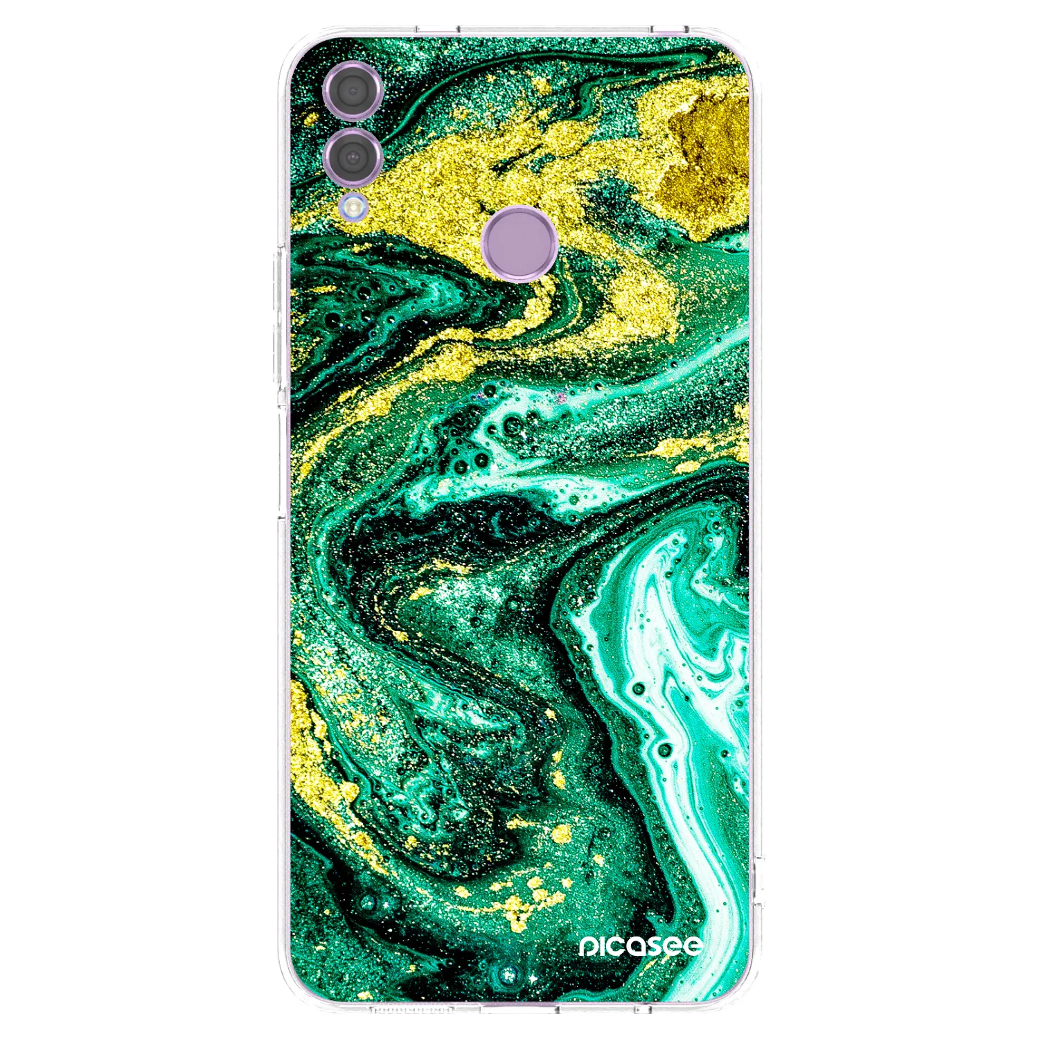 Picasee silikonový průhledný obal pro Honor 8X - Green Gold