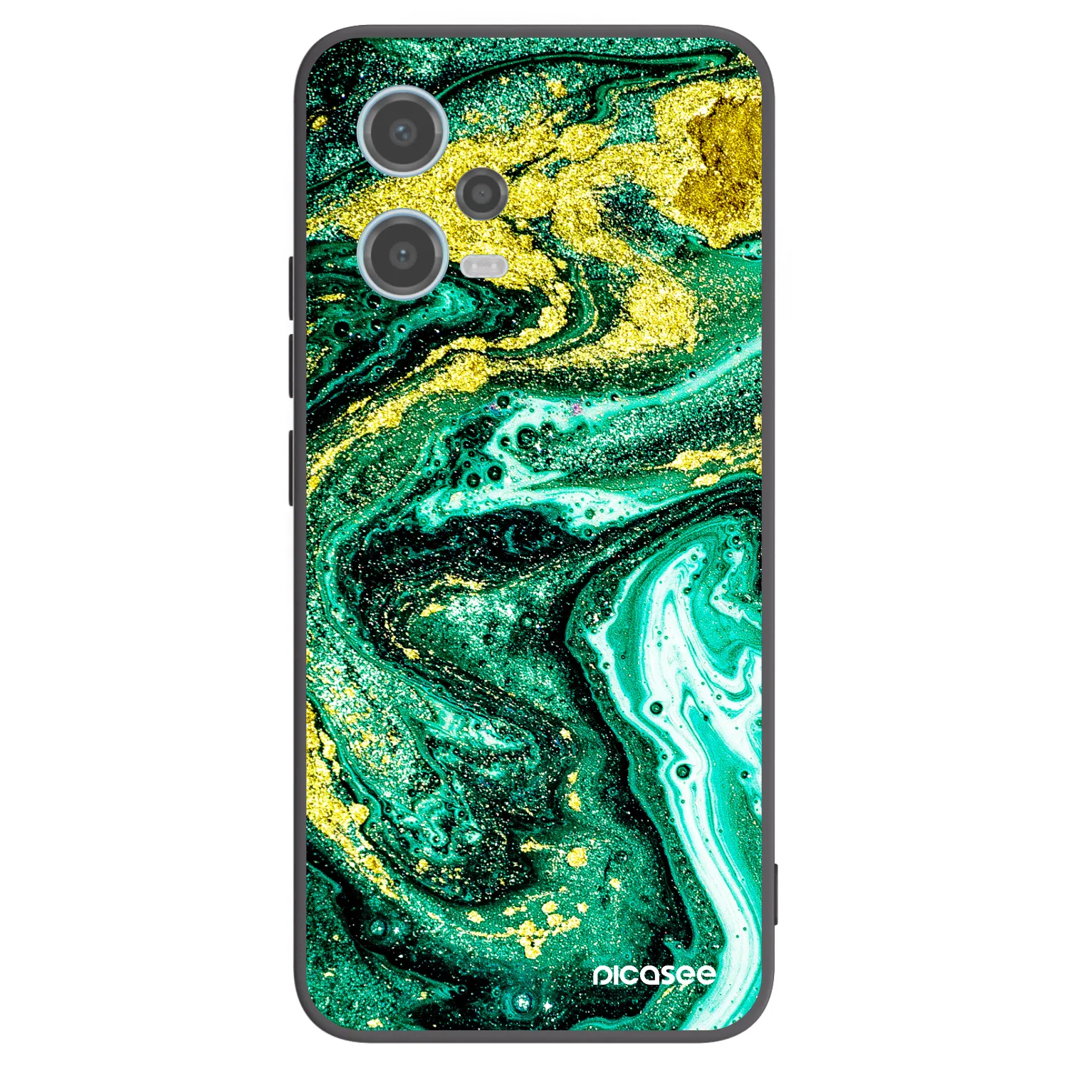 Picasee silikonový černý obal pro Xiaomi Redmi Note 12 5G - Green Gold