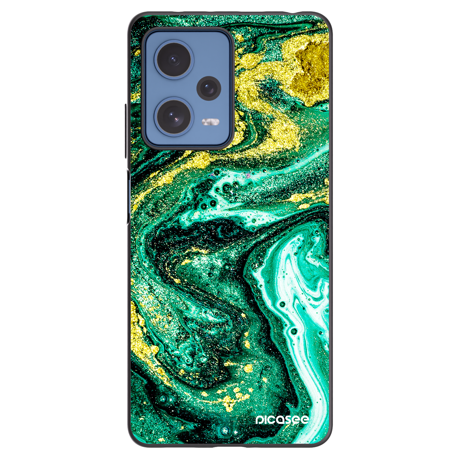 Picasee silikonový černý obal pro Xiaomi Redmi Note 12 Pro 5G - Green Gold