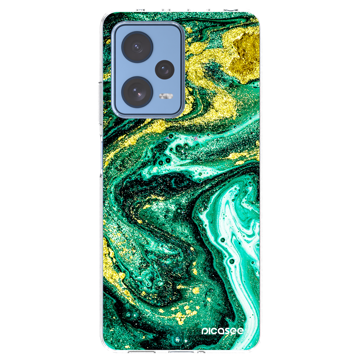 Picasee silikonový průhledný obal pro Xiaomi Redmi Note 12 Pro 5G - Green Gold
