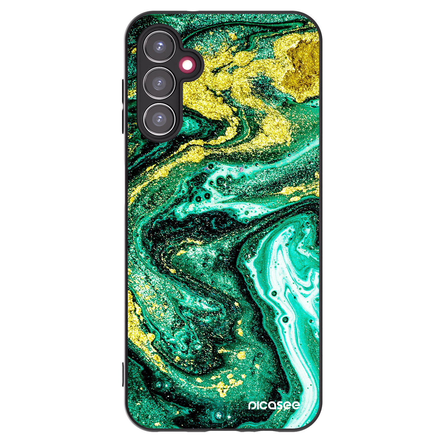 Picasee silikonový černý obal pro Samsung Galaxy A14 5G A146P - Green Gold