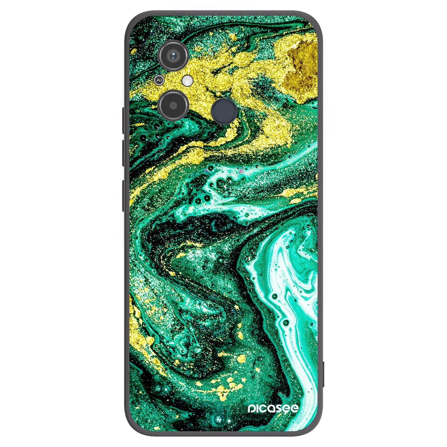 Picasee silikonový černý obal pro Xiaomi Redmi 12C - Green Gold