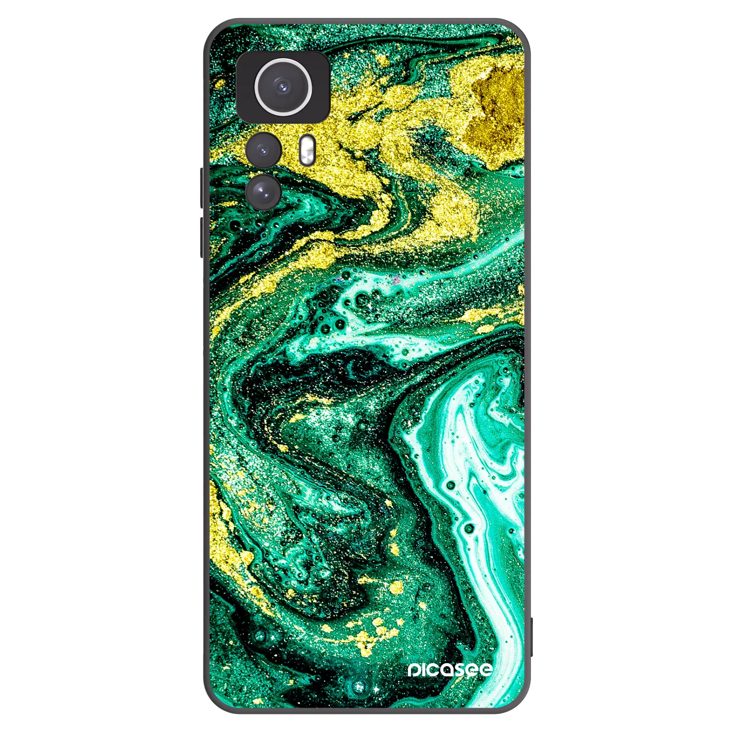 Picasee silikonový černý obal pro Xiaomi Redmi Note 12S - Green Gold