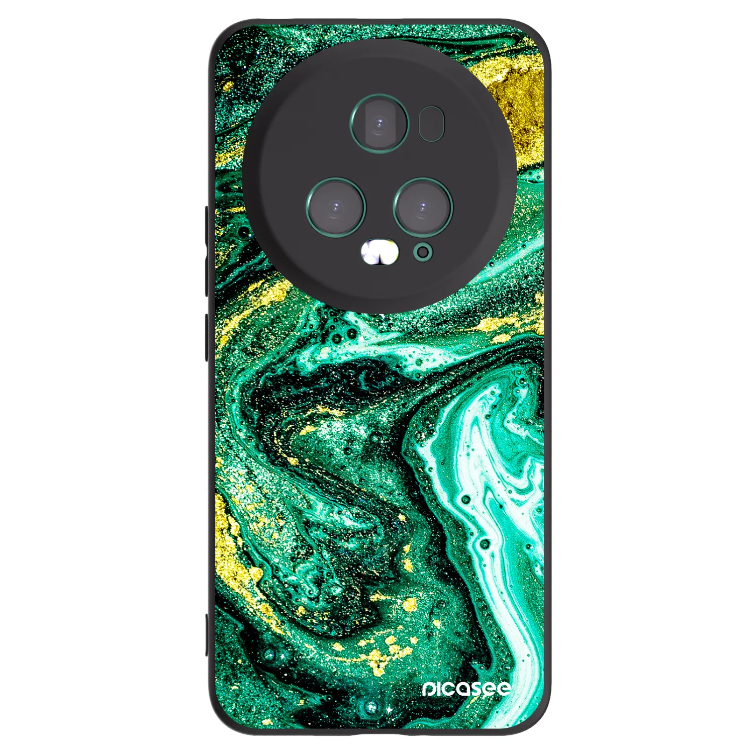 Picasee silikonový černý obal pro Honor Magic5 Pro - Green Gold