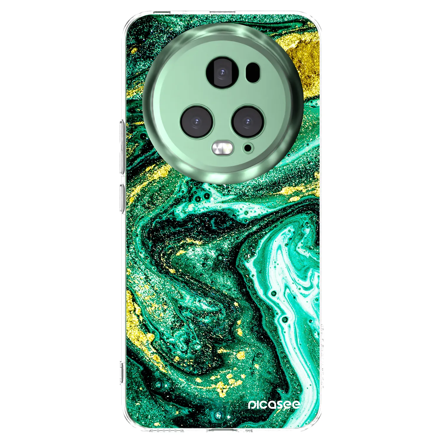 Picasee silikonový průhledný obal pro Honor Magic5 Pro - Green Gold