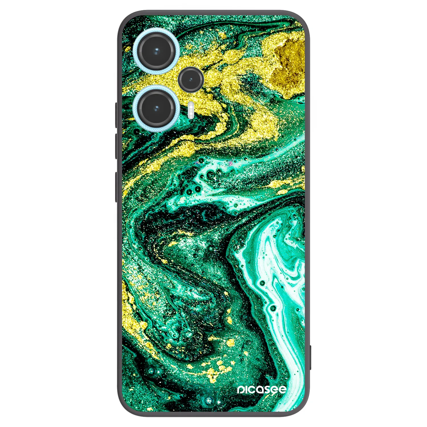 Picasee silikonový černý obal pro Xiaomi Poco F5 - Green Gold