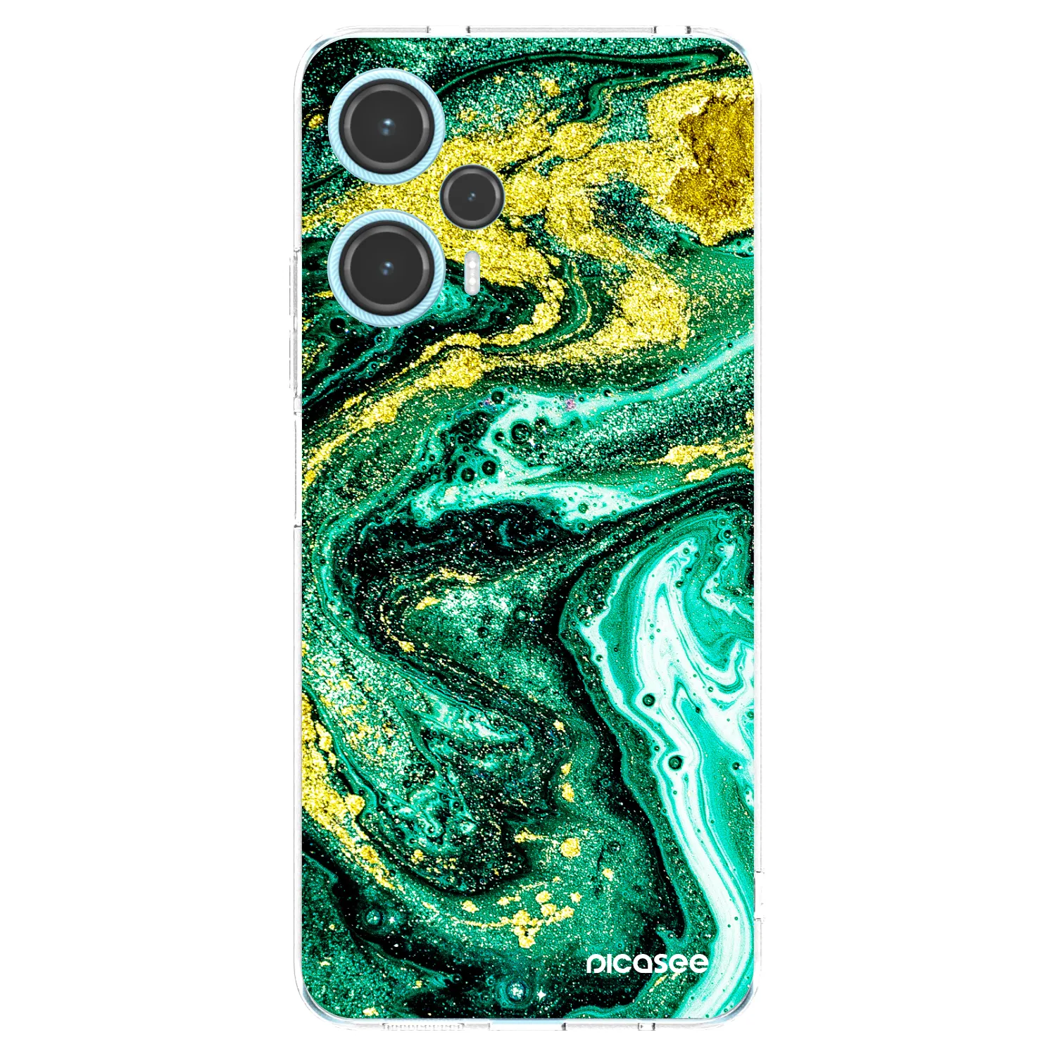 Picasee silikonový průhledný obal pro Xiaomi Poco F5 - Green Gold