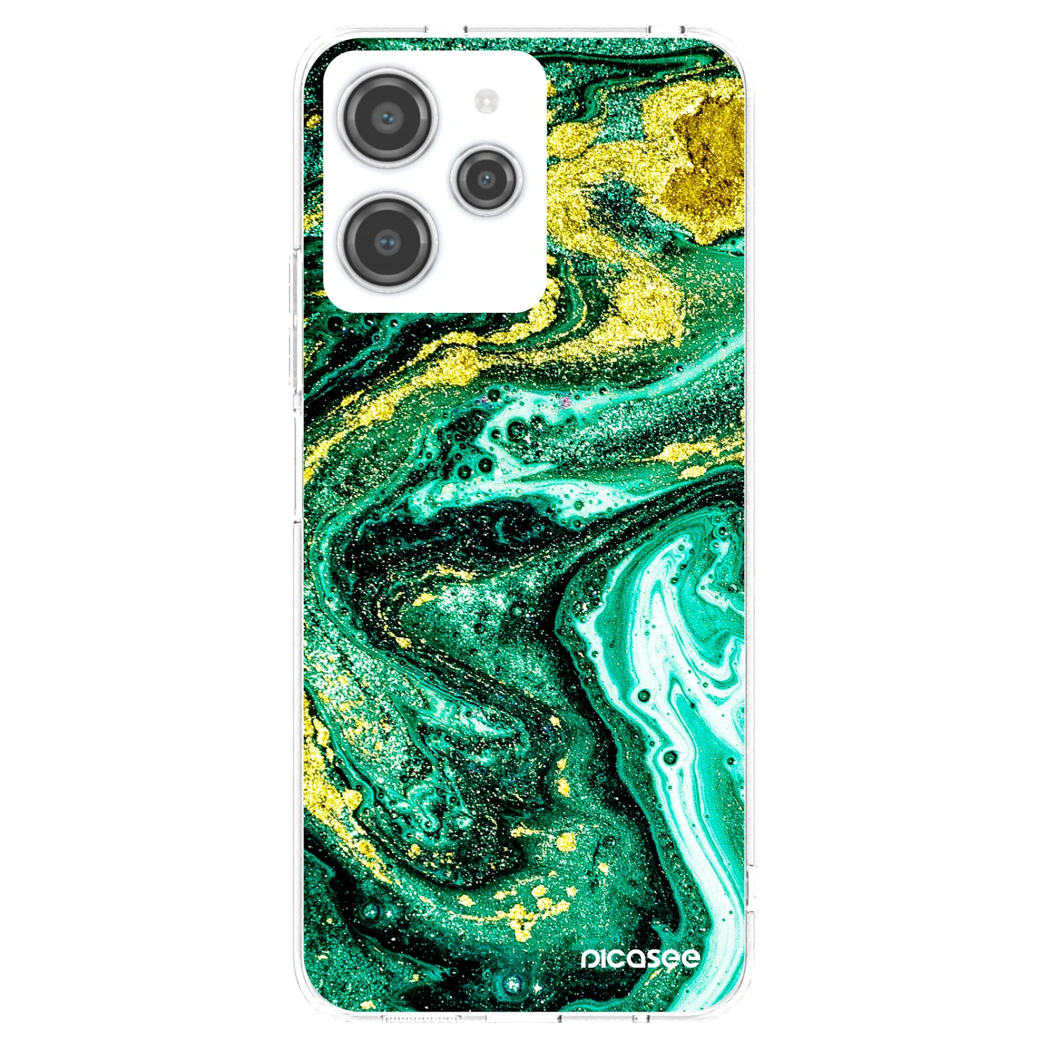 Picasee silikonový průhledný obal pro Xiaomi Redmi 12 4G - Green Gold