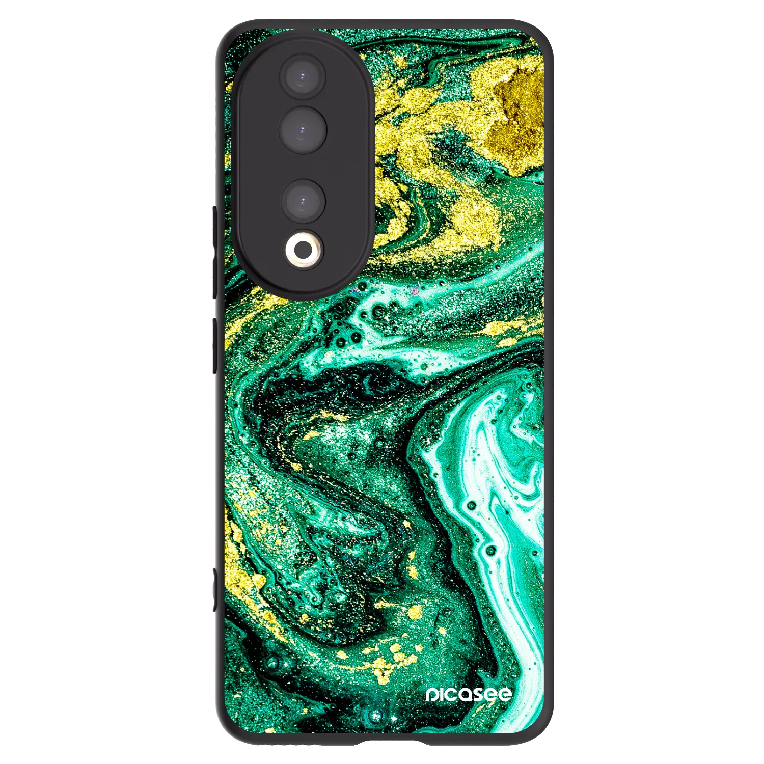 Picasee silikonový černý obal pro Honor 90 5G - Green Gold