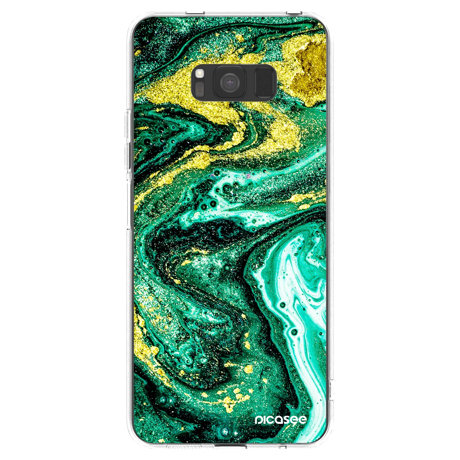 Picasee silikonový průhledný obal pro Samsung Galaxy S8 G950F - Green Gold