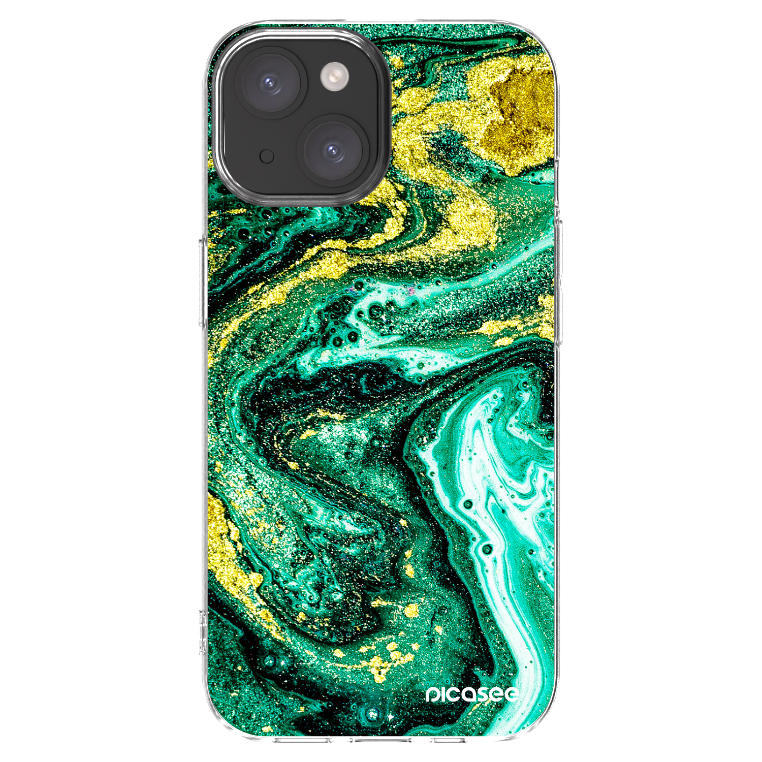 Picasee silikonový průhledný obal pro Apple iPhone 15 - Green Gold