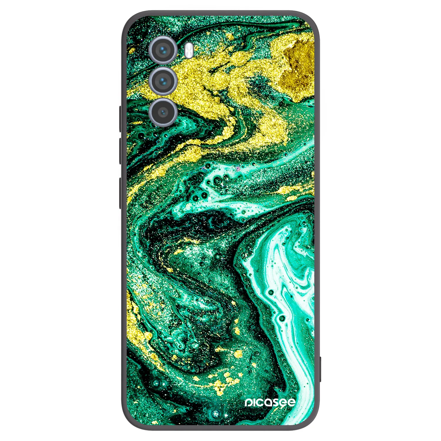 Picasee silikonový černý obal pro Motorola Moto G62 - Green Gold