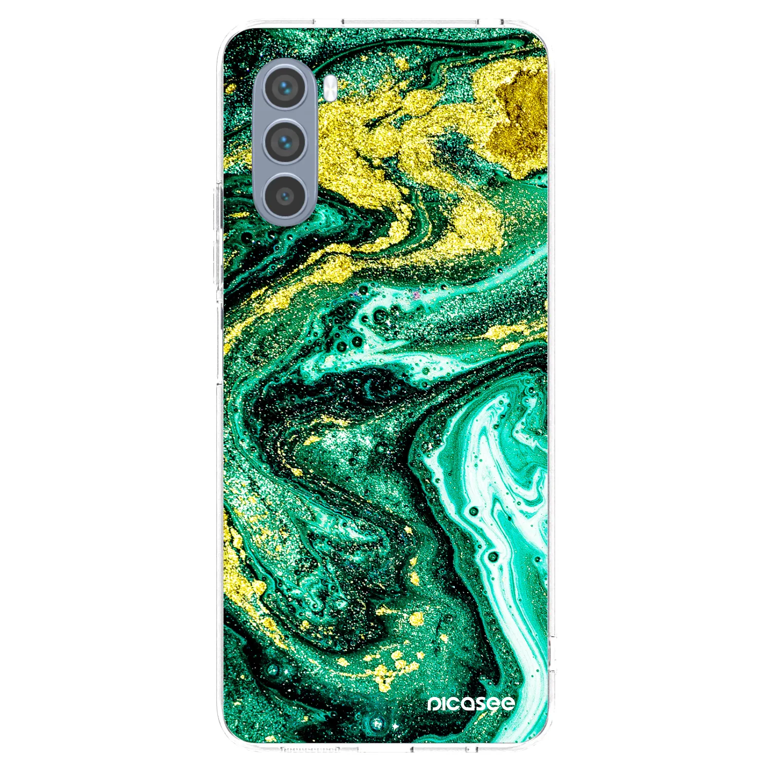 Picasee silikonový průhledný obal pro Motorola Moto G62 - Green Gold