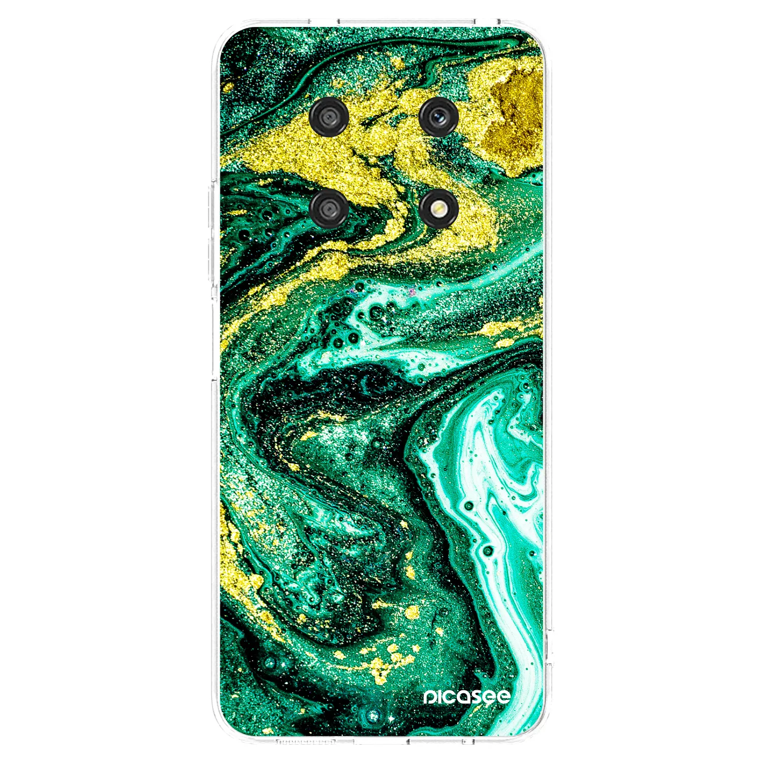 Picasee silikonový průhledný obal pro Honor Magic4 Lite 5G - Green Gold