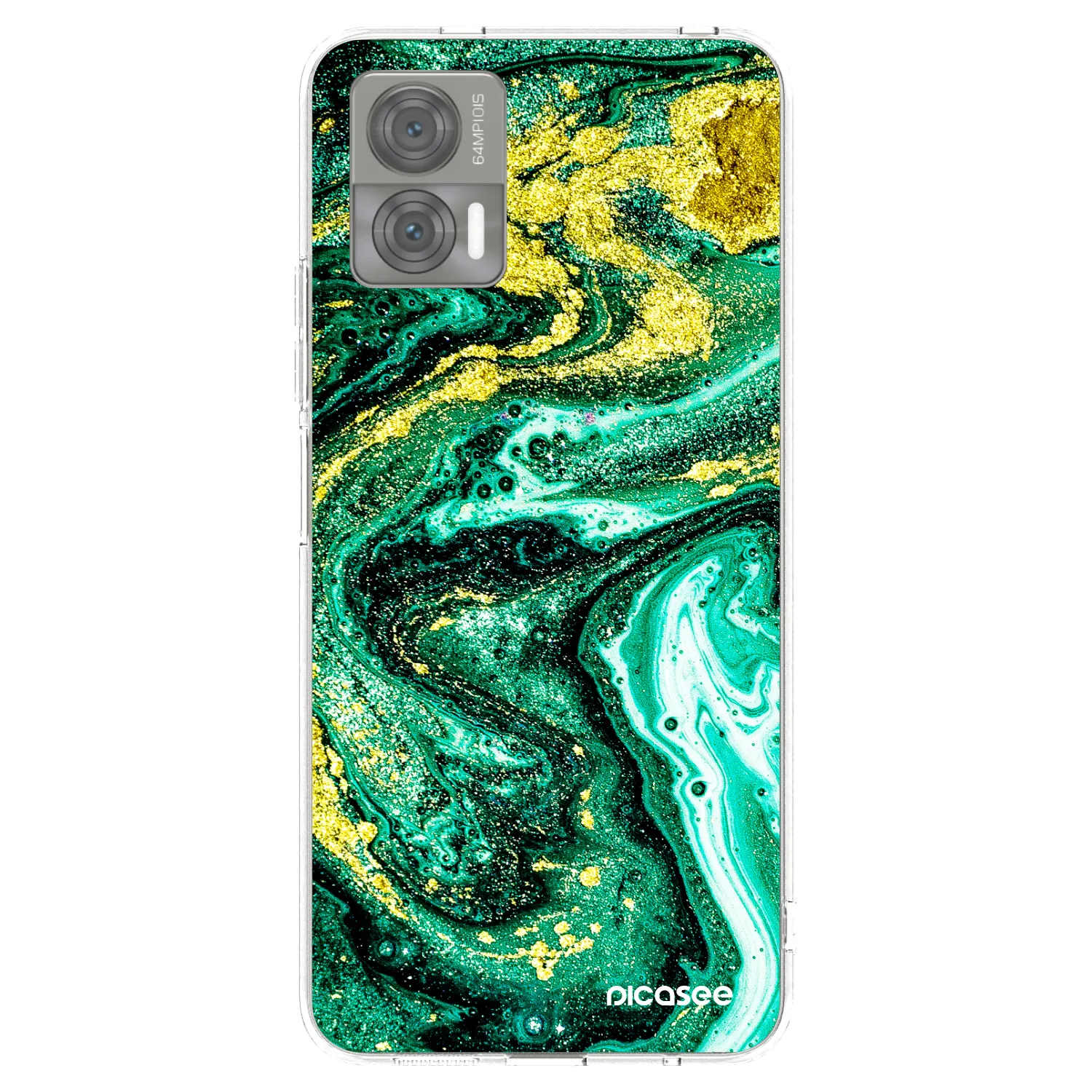 Picasee silikonový průhledný obal pro Motorola Edge 30 Neo - Green Gold