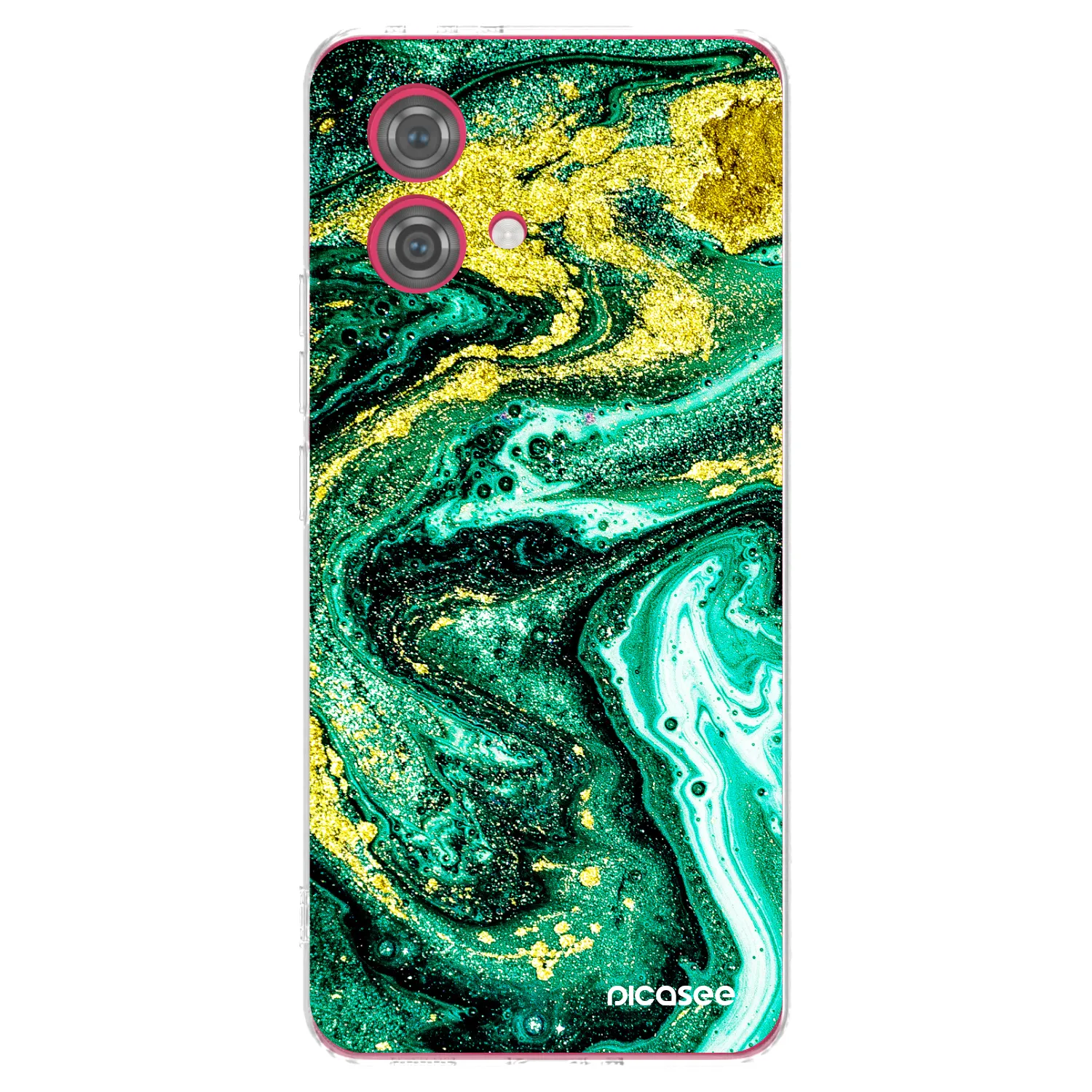Picasee silikonový průhledný obal pro Motorola Moto G84 5G - Green Gold