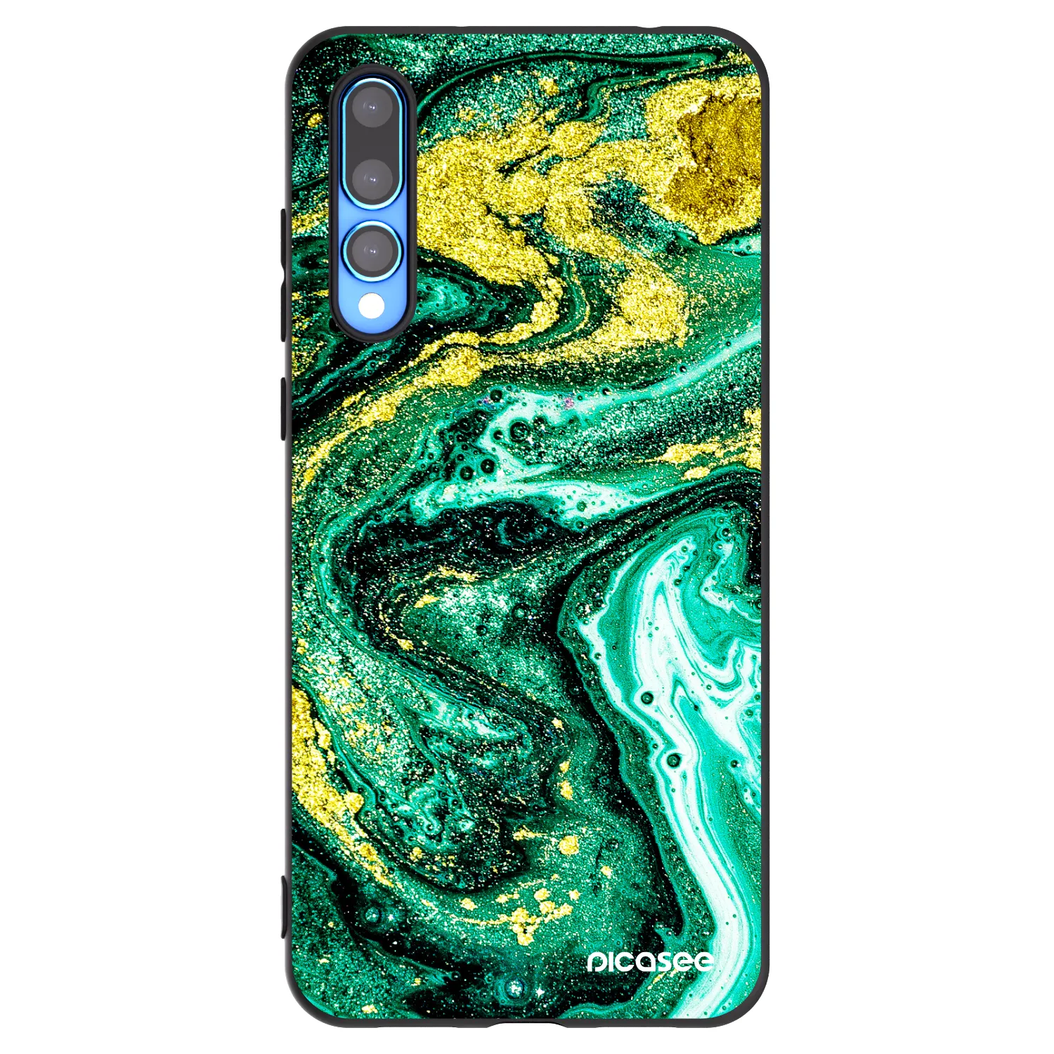 Picasee silikonový černý obal pro Huawei P20 Pro - Green Gold