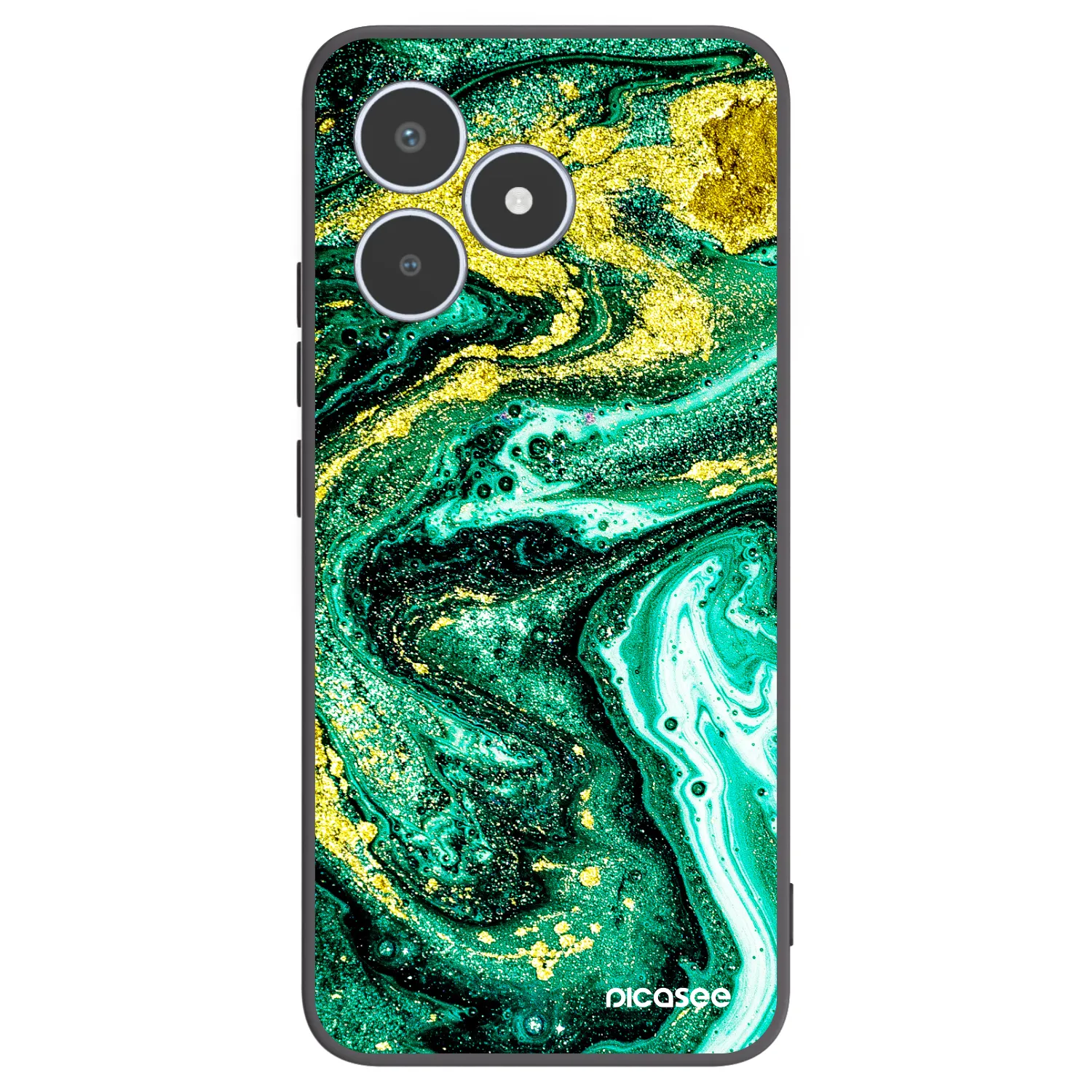 Picasee silikonový černý obal pro Realme C53 - Green Gold