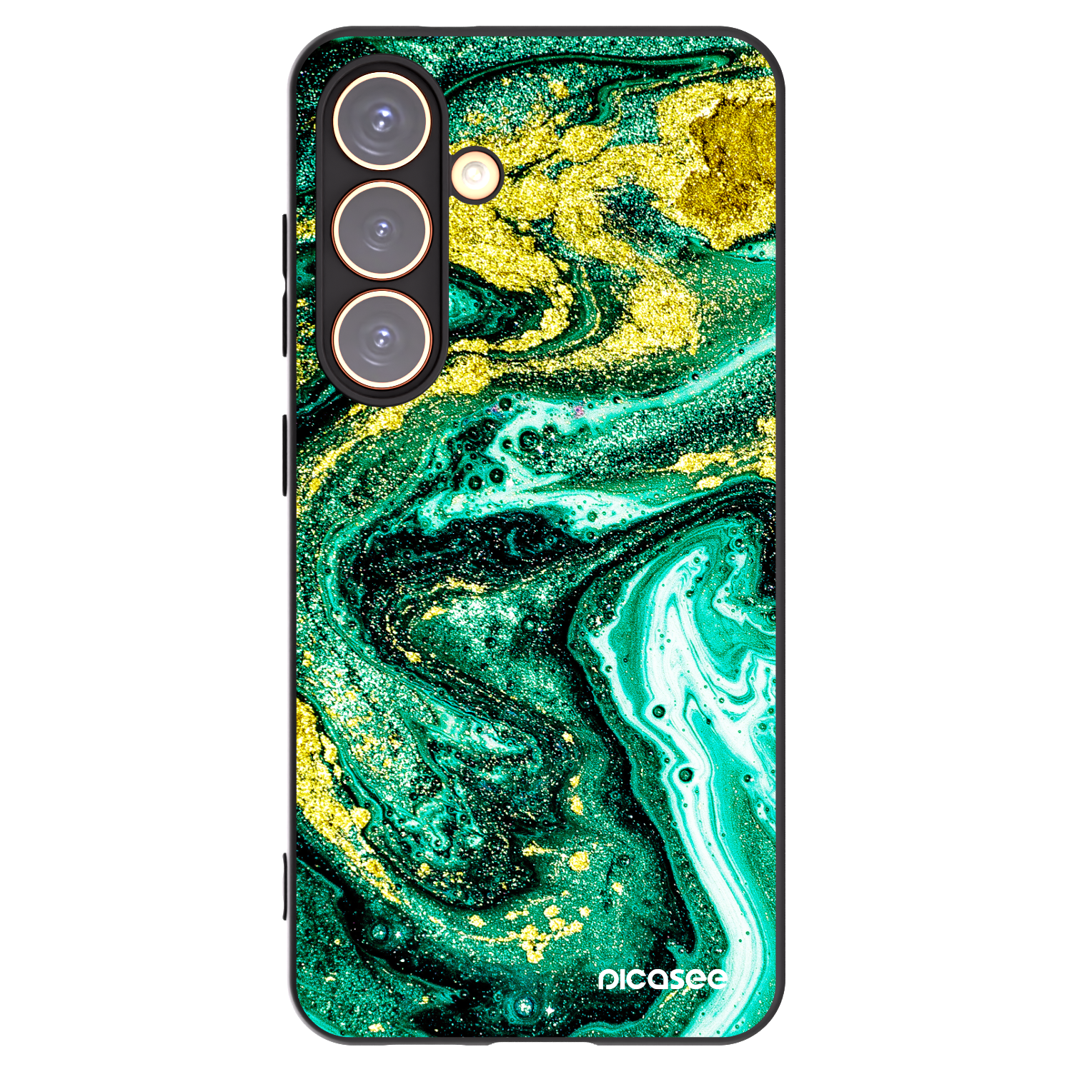 Picasee silikonový černý obal pro Samsung Galaxy S24 S921B 5G - Green Gold