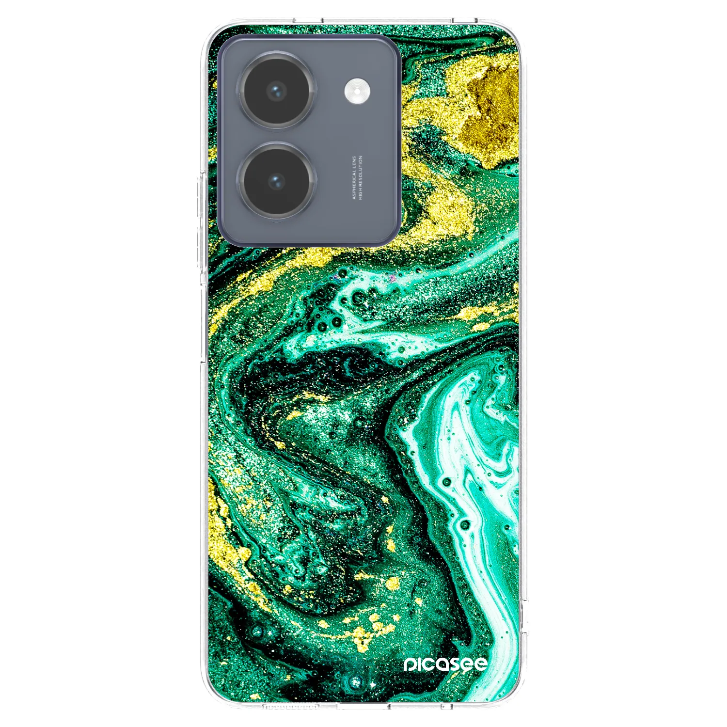 Picasee silikonový průhledný obal pro Vivo Y36 4G - Green Gold