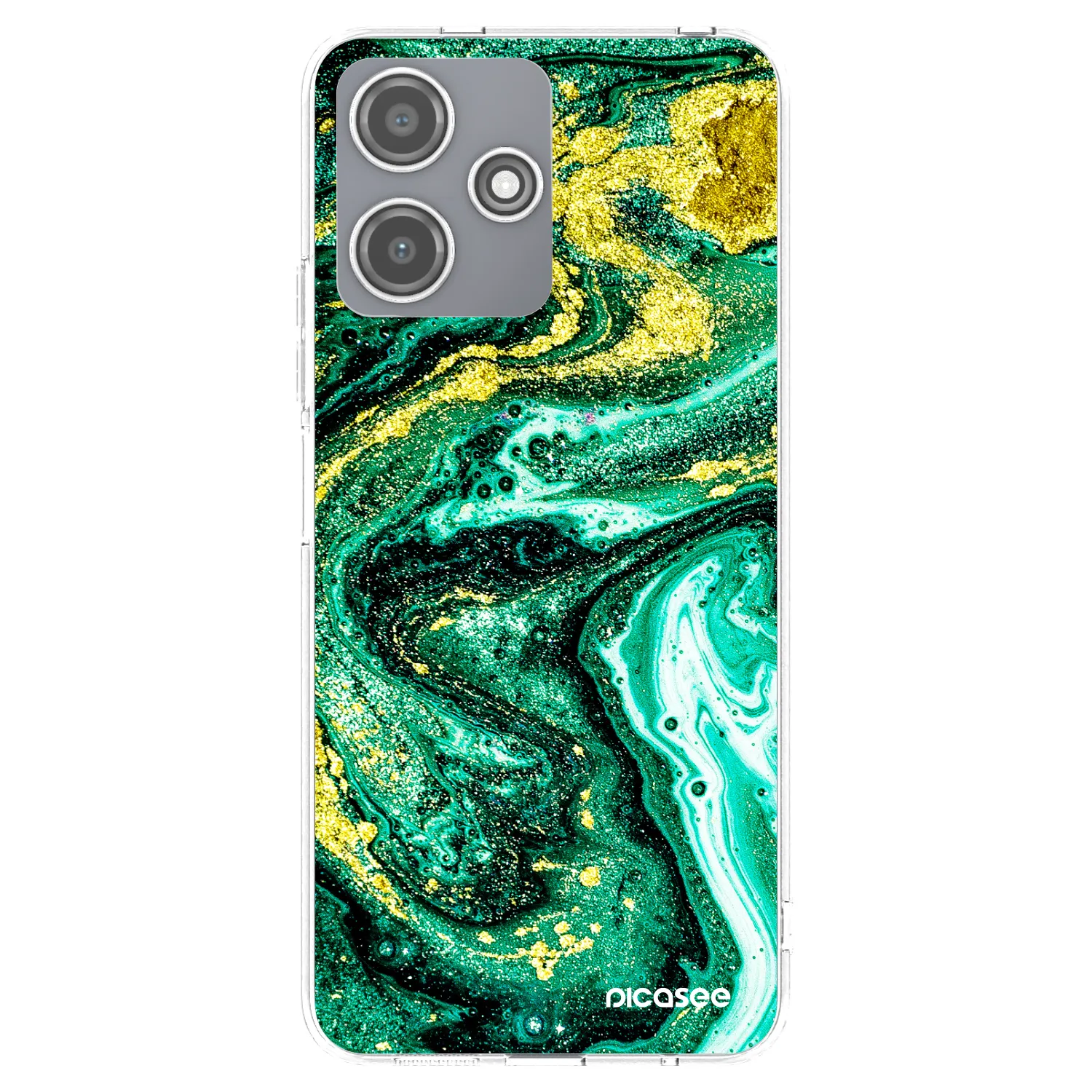 Picasee silikonový průhledný obal pro Xiaomi Redmi 12 5G - Green Gold
