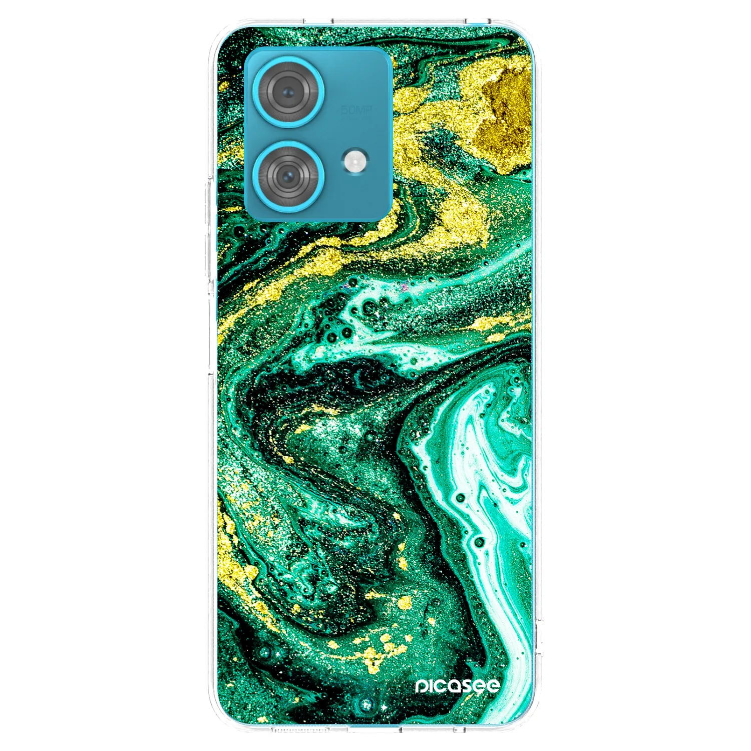Picasee silikonový průhledný obal pro Motorola Edge 40 Neo - Green Gold