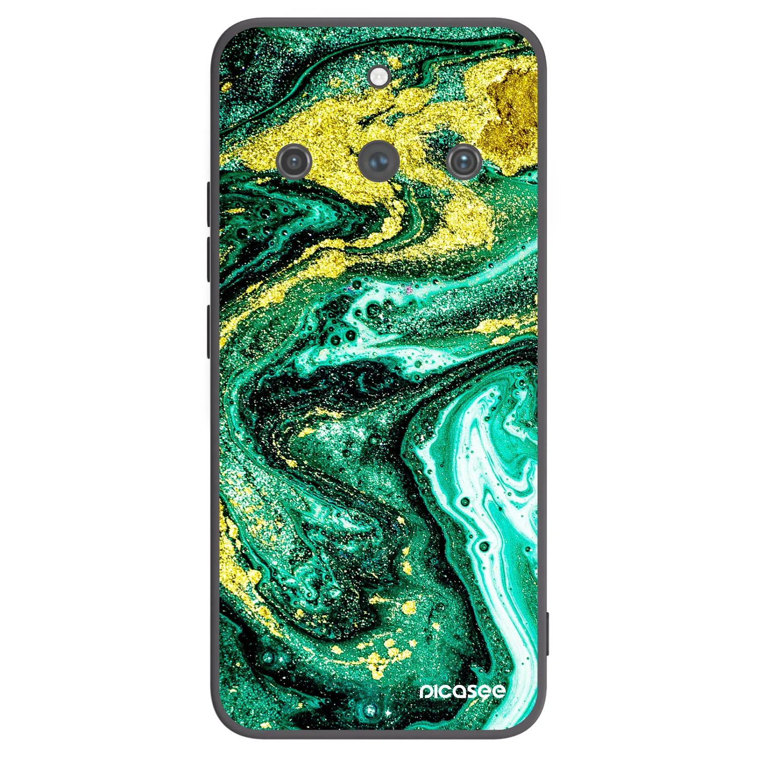 Picasee silikonový černý obal pro Realme 11 Pro+ - Green Gold