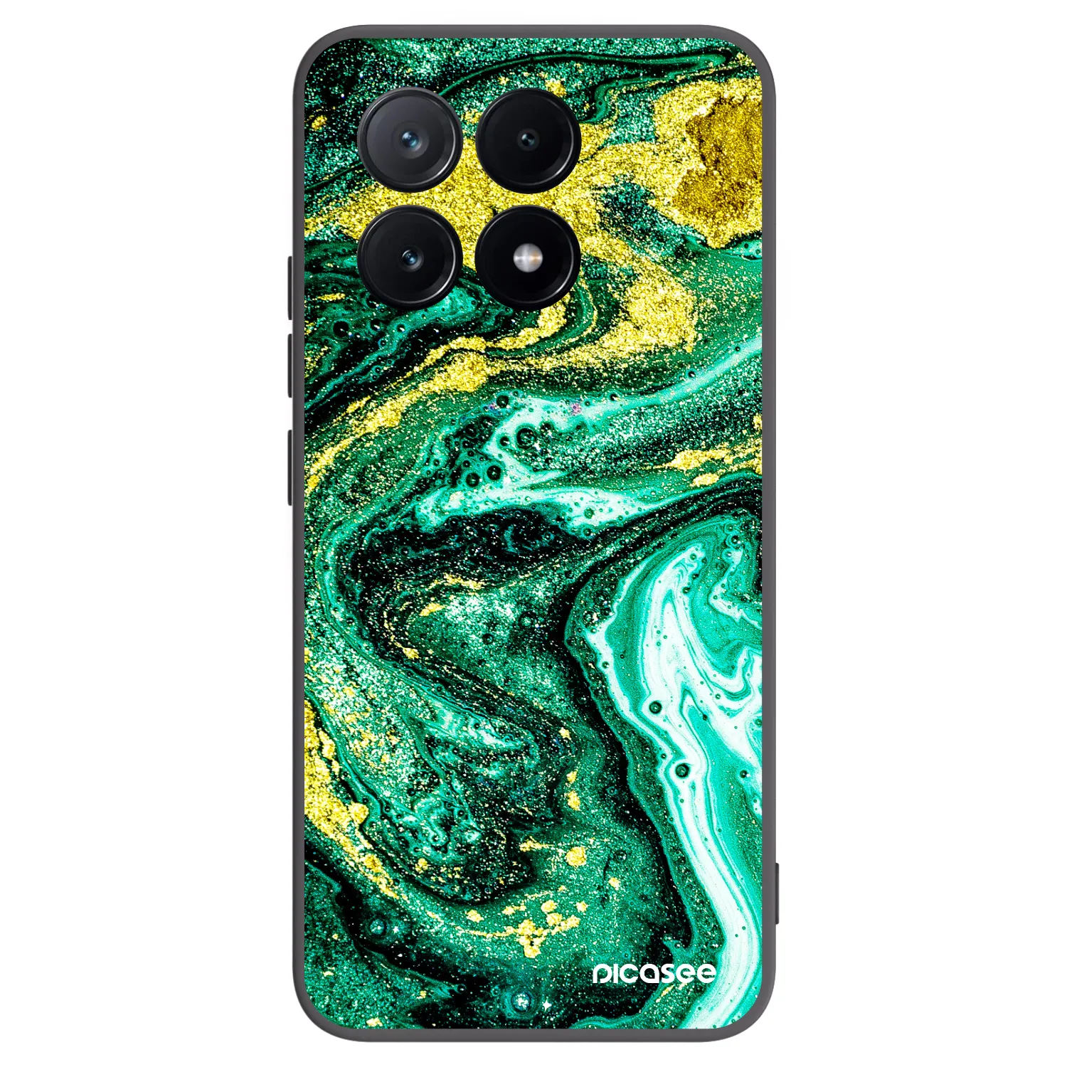 Picasee silikonový černý obal pro Xiaomi Poco X6 Pro - Green Gold