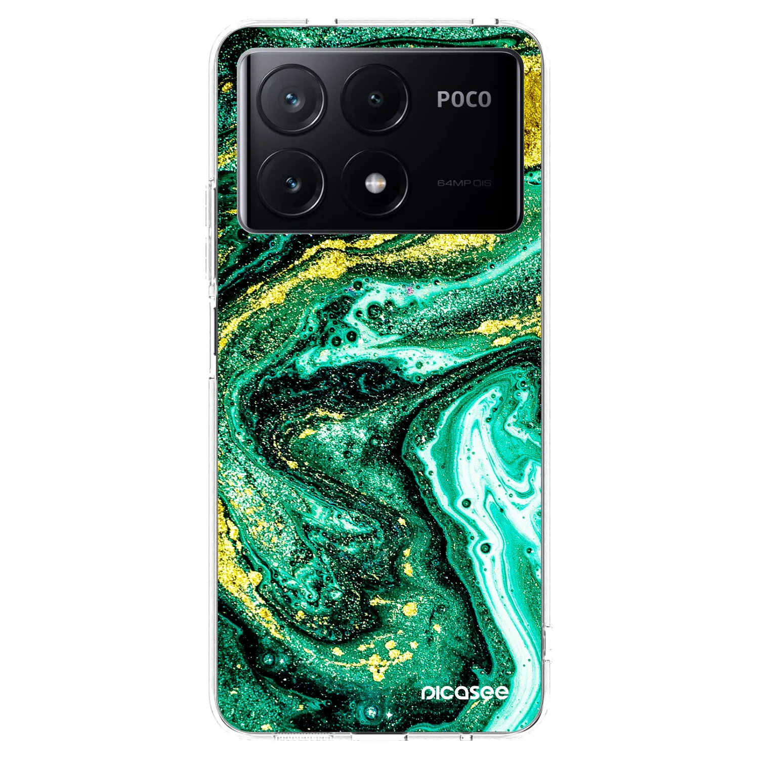 Picasee silikonový průhledný obal pro Xiaomi Poco X6 Pro - Green Gold