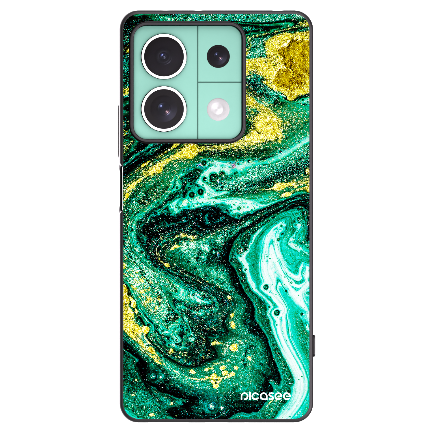Picasee silikonový černý obal pro Xiaomi Redmi Note 13 5G - Green Gold