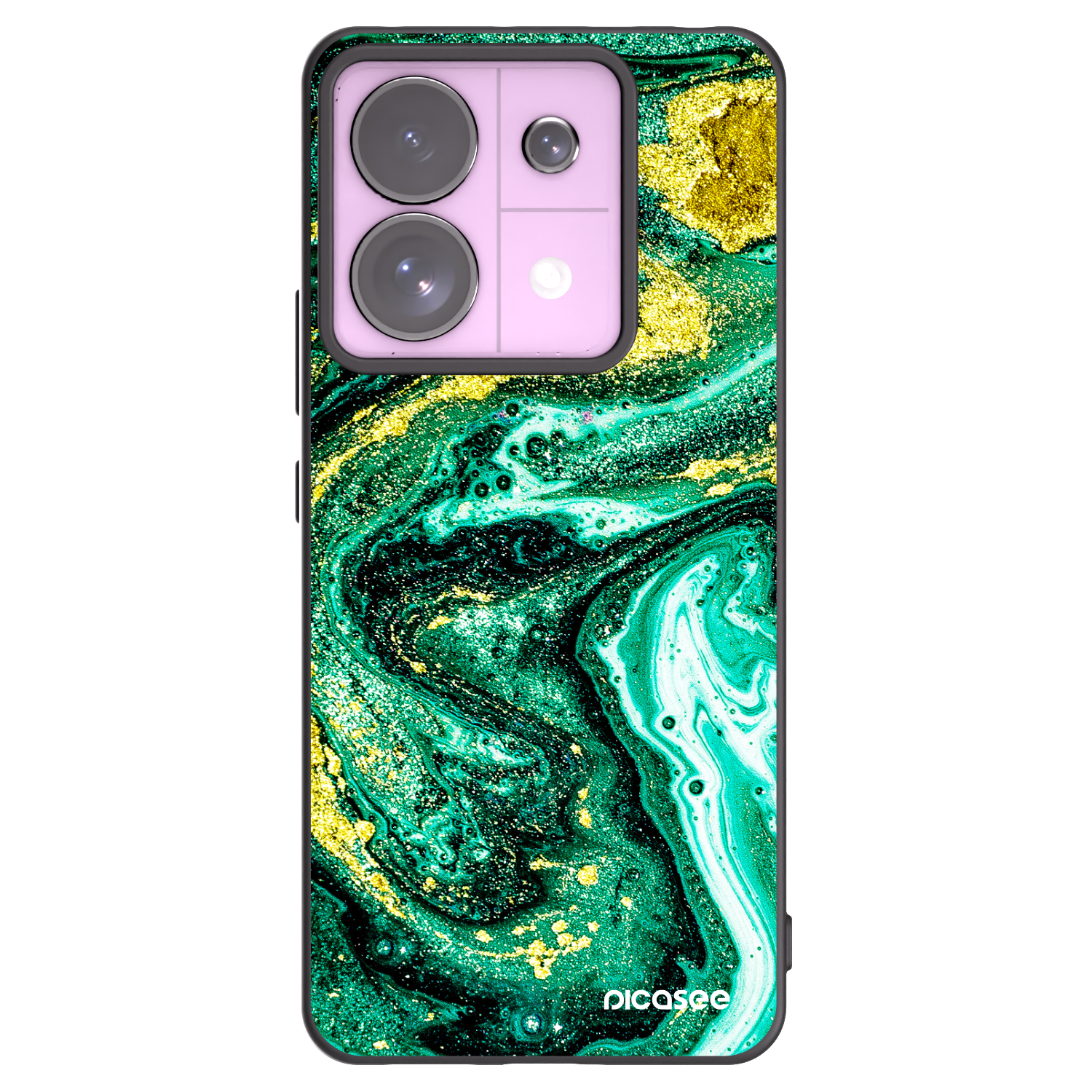 Picasee silikonový černý obal pro Xiaomi Redmi Note 13 Pro 5G - Green Gold