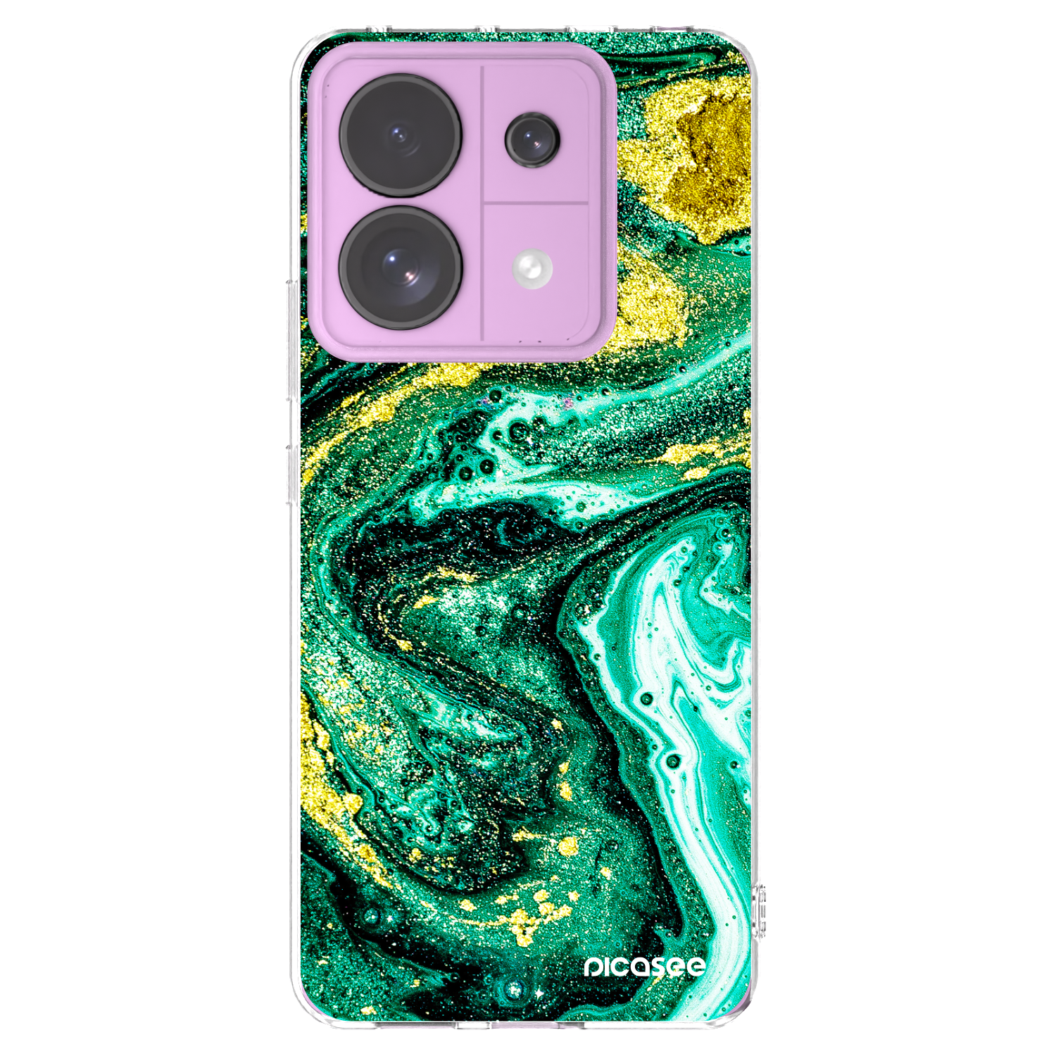 Picasee silikonový průhledný obal pro Xiaomi Redmi Note 13 Pro 5G - Green Gold