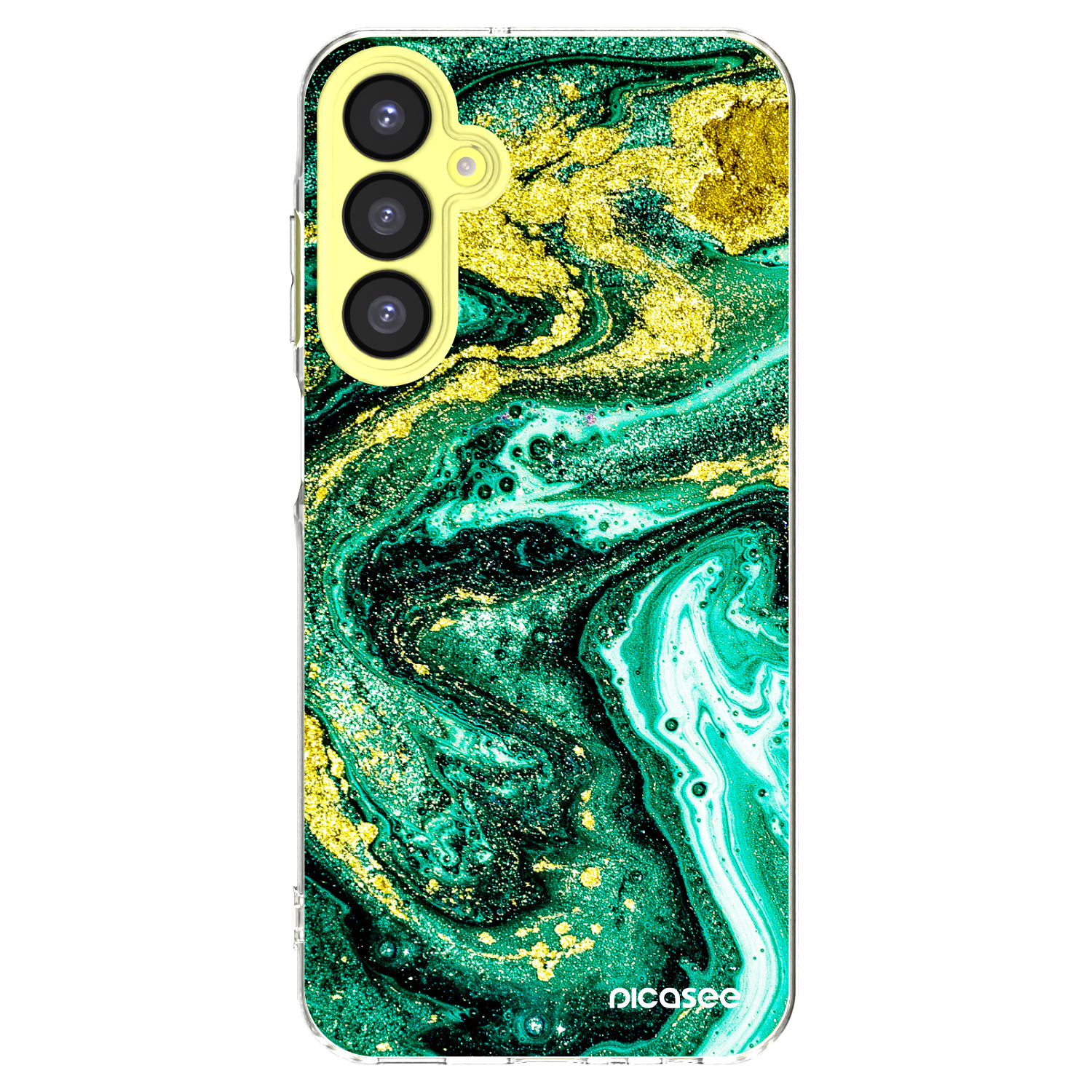 Picasee silikonový průhledný obal pro Samsung Galaxy A25 A256B 5G - Green Gold