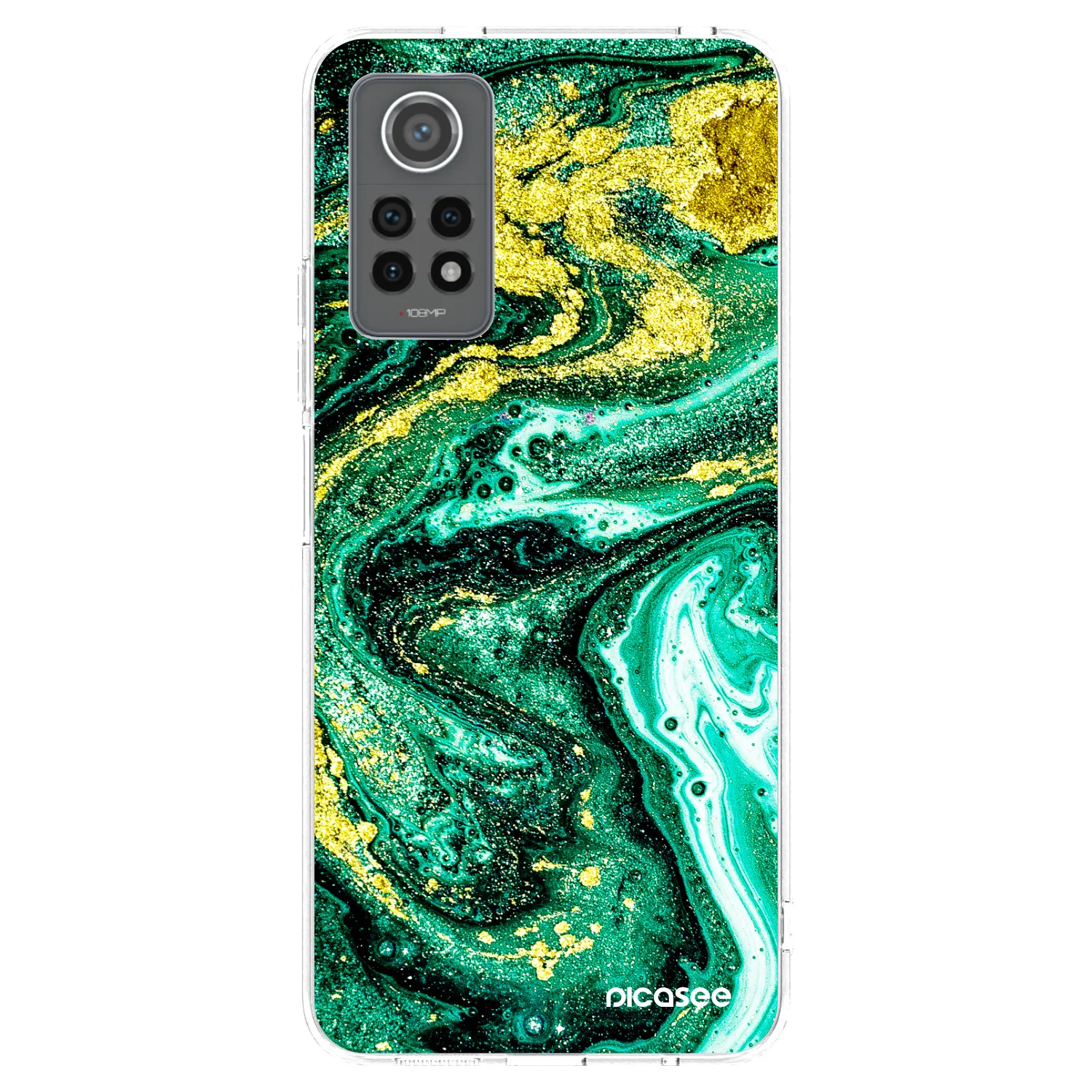 Picasee silikonový průhledný obal pro Xiaomi Redmi Note 12 Pro 4G - Green Gold