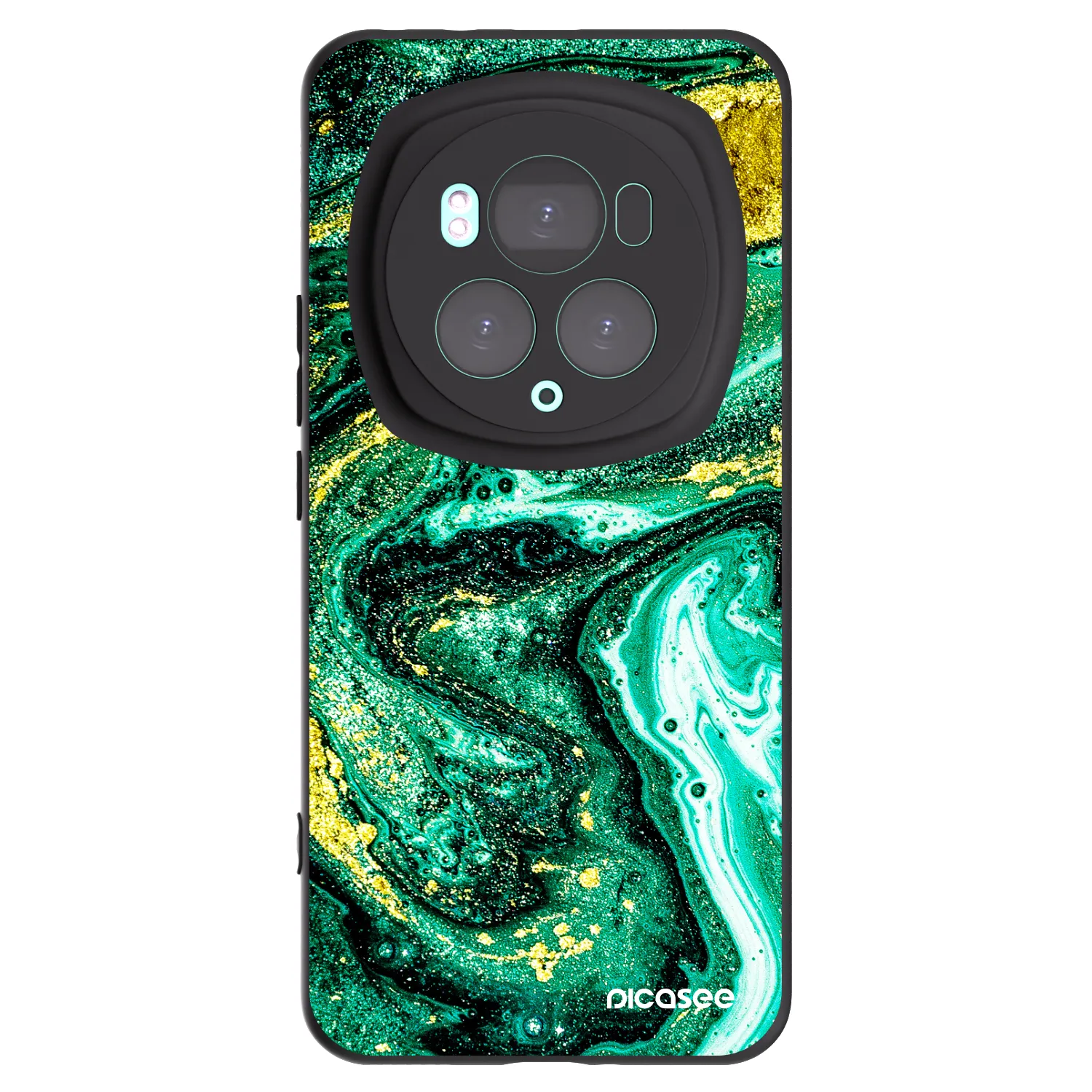 Picasee silikonový černý obal pro Honor Magic6 Pro - Green Gold