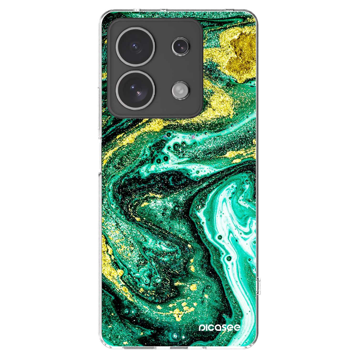 Picasee silikonový průhledný obal pro Xiaomi Redmi Note 13 4G - Green Gold