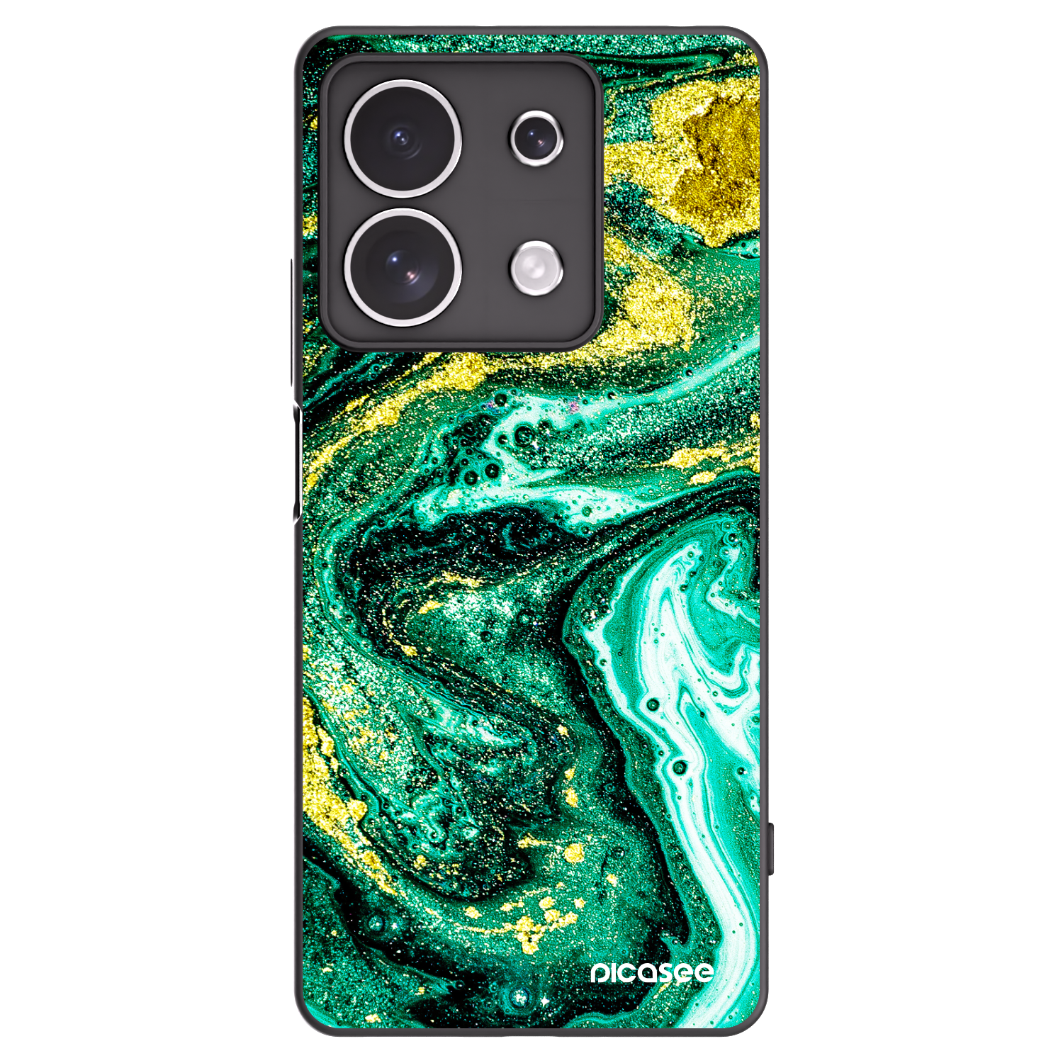Picasee silikonový černý obal pro Xiaomi Redmi Note 13 4G - Green Gold