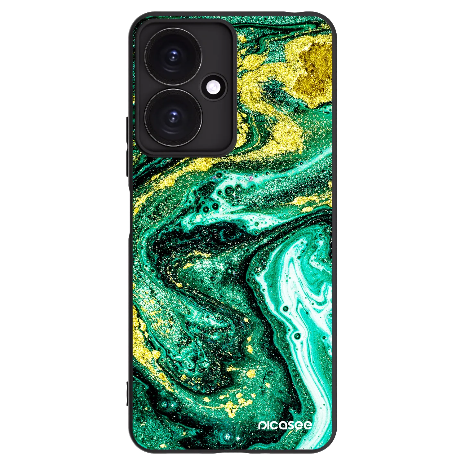 Picasee silikonový černý obal pro Xiaomi Redmi 13C 5G - Green Gold