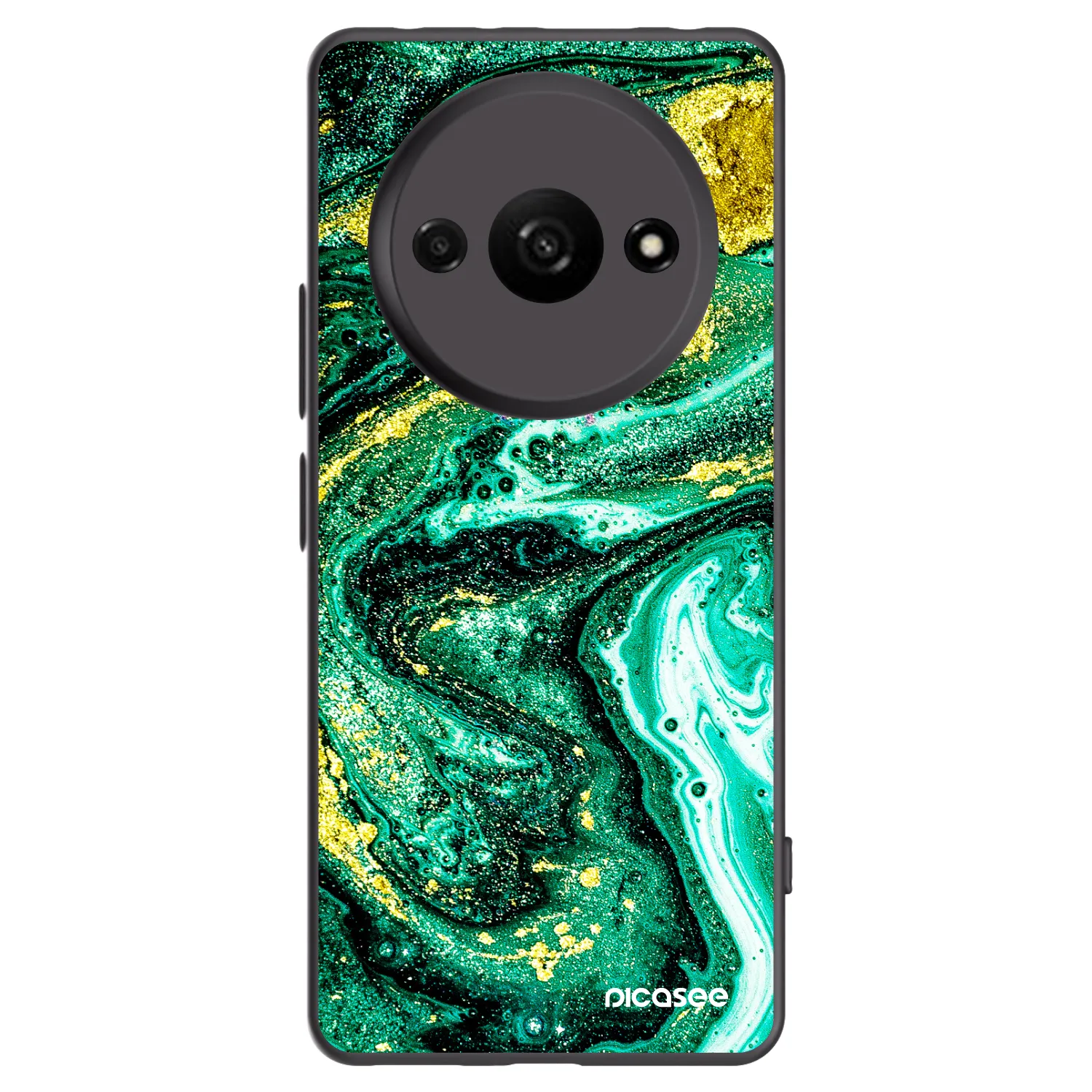 Picasee silikonový černý obal pro Xiaomi Redmi A3 - Green Gold